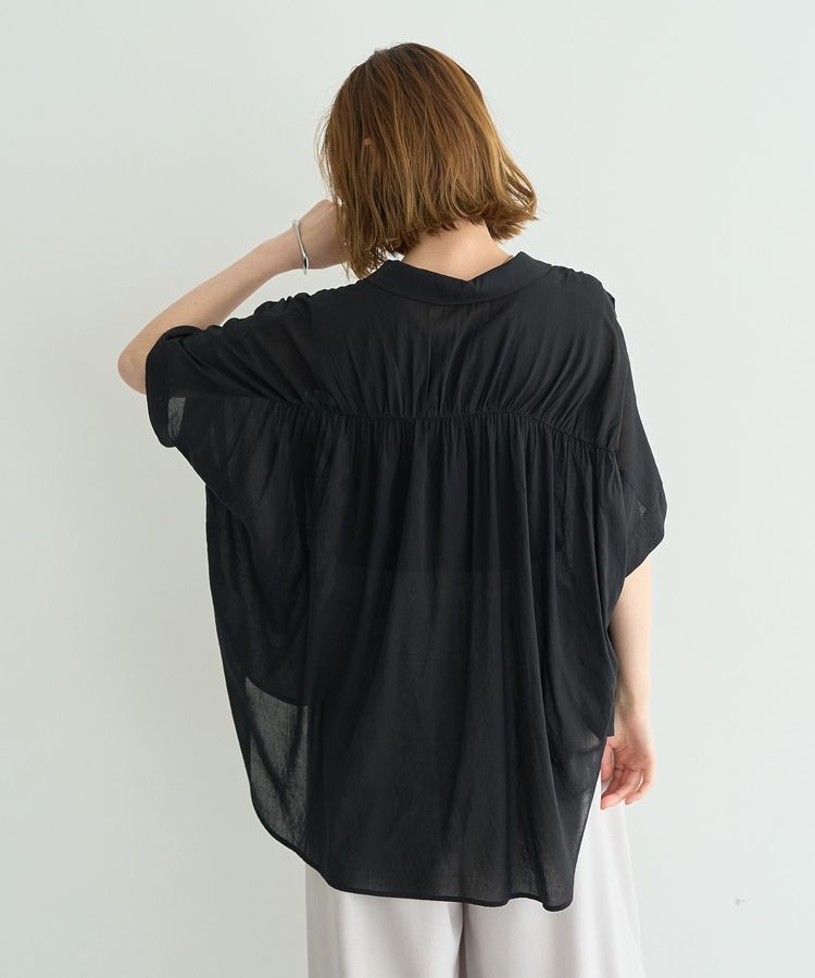 YECCA VECCA「<<ドライタッチ>>シアーバックギャザーシャツ」|シャツ・ブラウス|