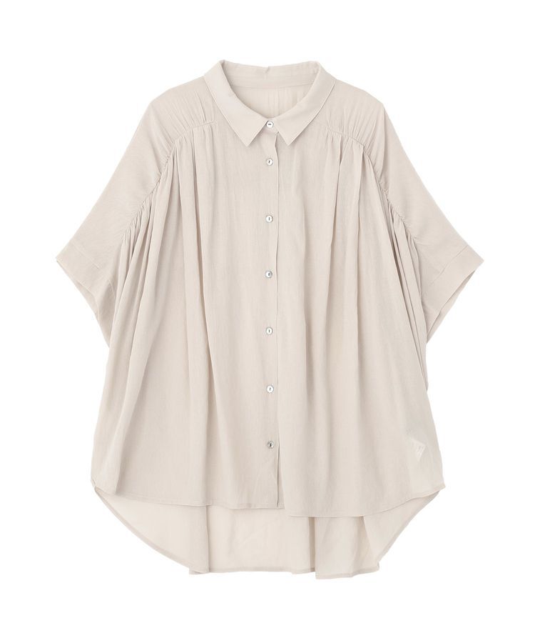 YECCA VECCA「<<ドライタッチ>>シアーバックギャザーシャツ」|シャツ・ブラウス|