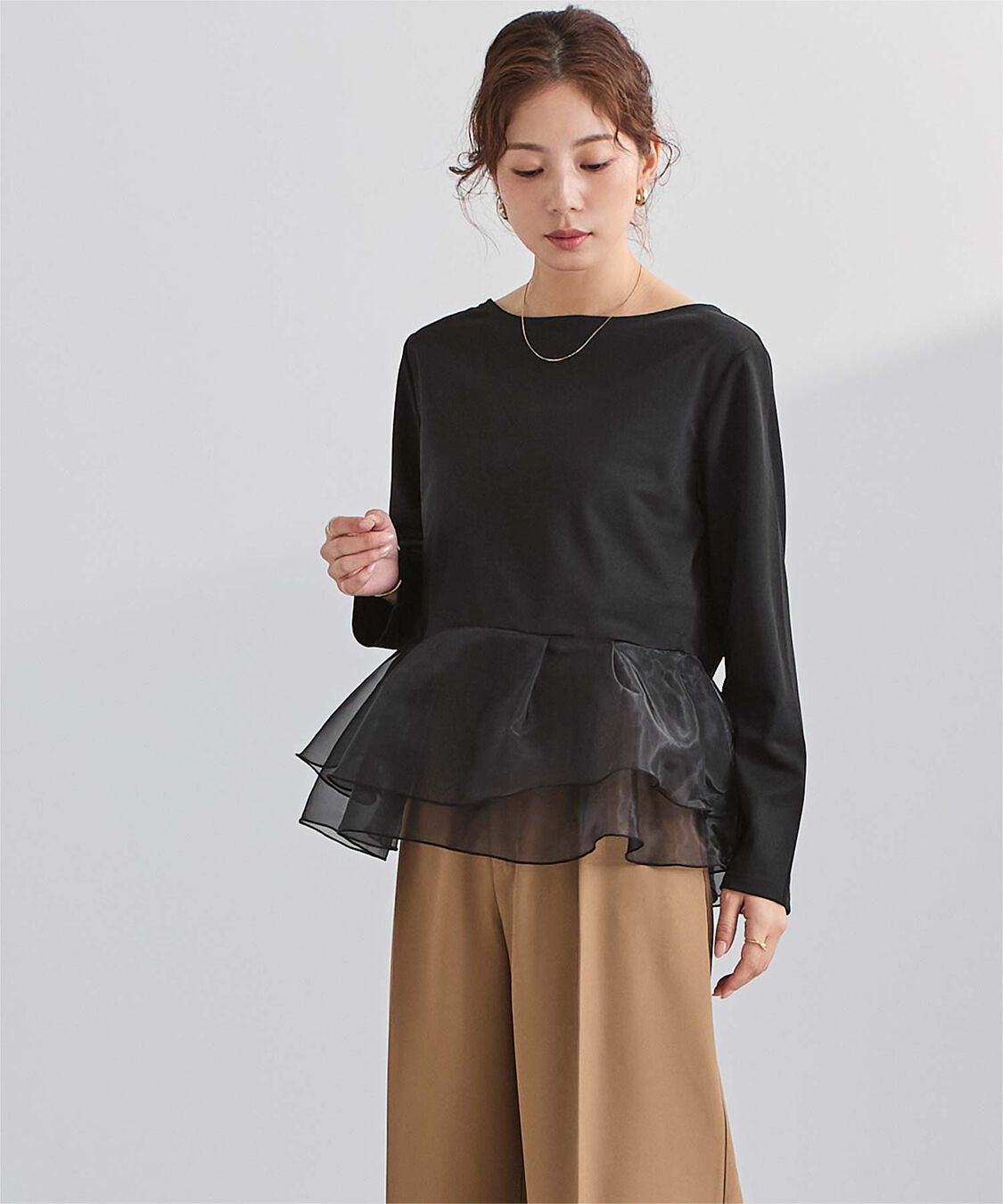 ur's「チュールドッキングペプラムプルオーバー」|Tシャツ・カットソー|