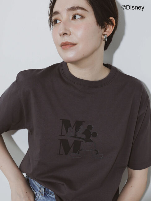 Te chichi「【Disney】ミッキー/ワンカラー刺繍Tシャツ」|Tシャツ・カットソー|