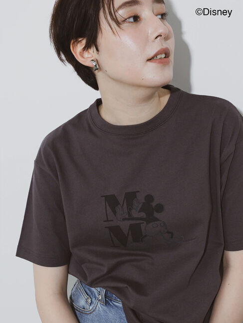 Te chichi「【Disney】ミッキー/ワンカラー刺繍Tシャツ」|Tシャツ・カットソー|