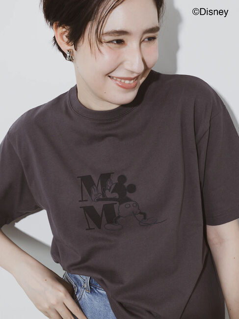 Te chichi「【Disney】ミッキー/ワンカラー刺繍Tシャツ」|Tシャツ・カットソー|