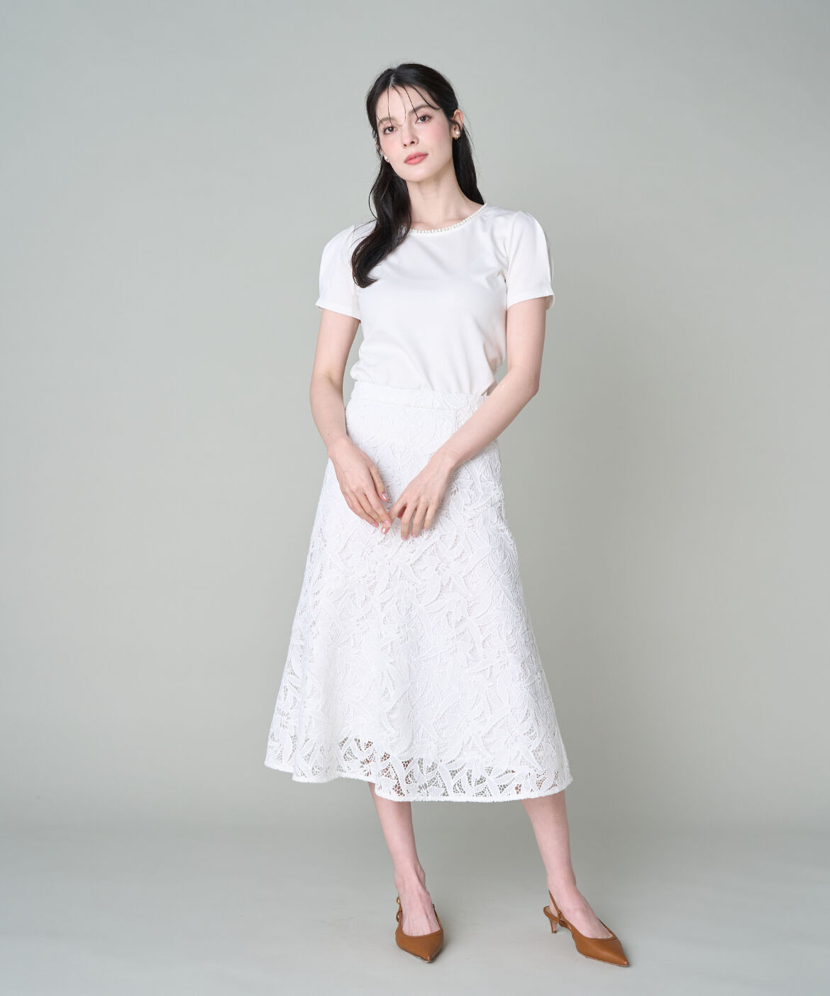 Maglie le cassetto「《M Maglie le cassetto》フラワーレース柄スカート」|スカート|