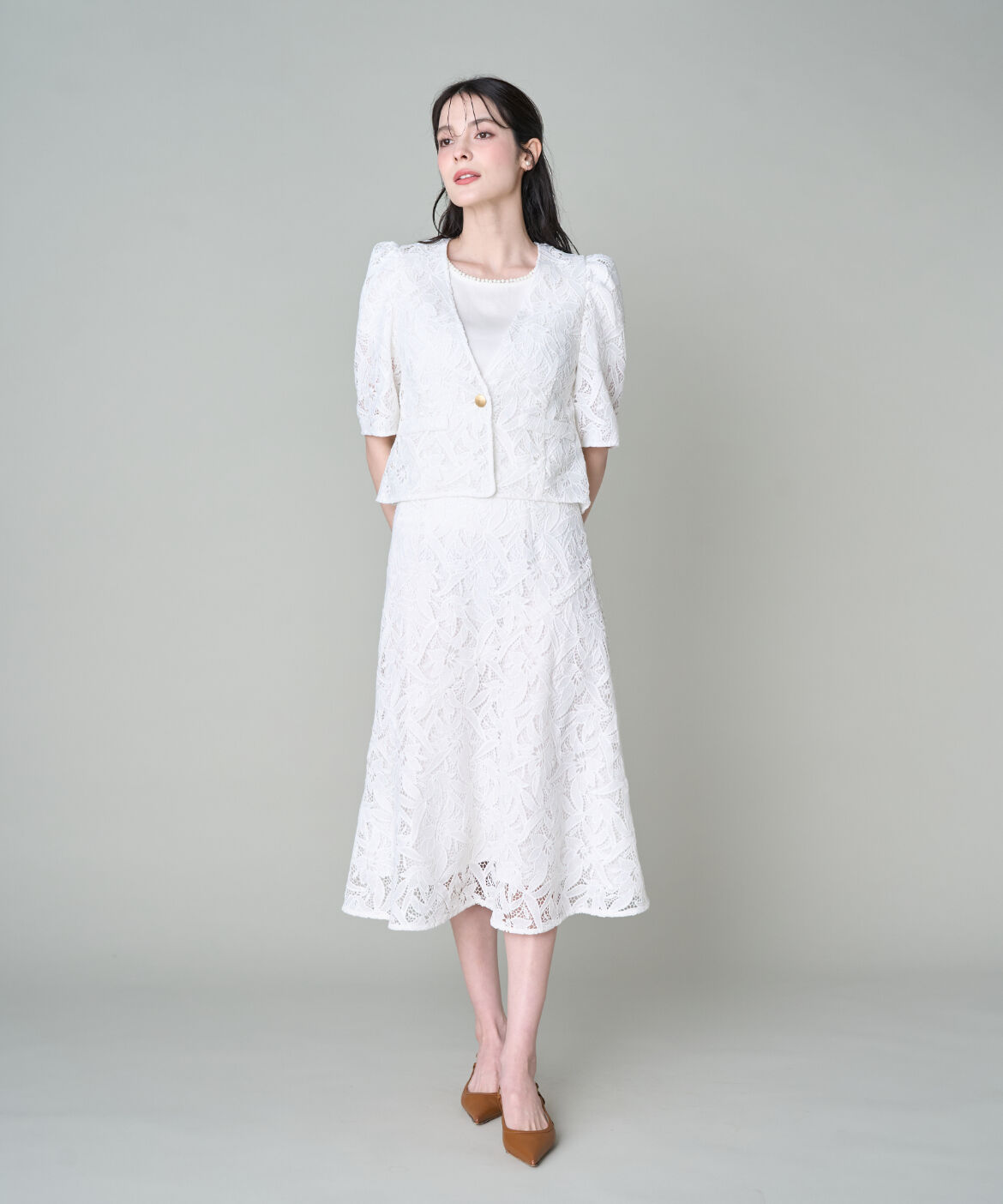 Maglie le cassetto「《M Maglie le cassetto》フラワーレース柄スカート」|スカート|