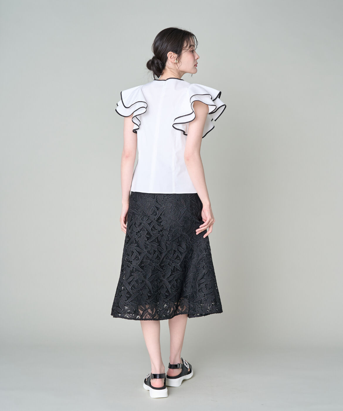 Maglie le cassetto「《プラスサイズ》フラワーレース柄スカート《M Maglie le cassetto》」|スカート|
