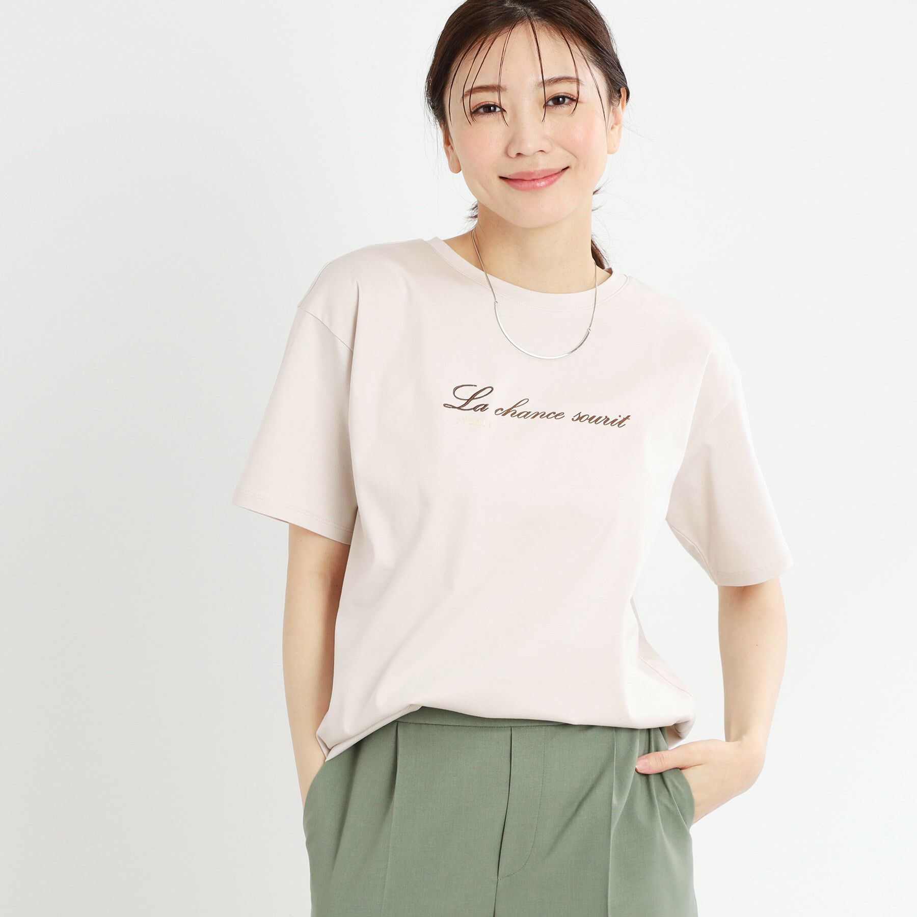 Reflect「【マシンウォッシュ可】ロゴTシャツ」|Tシャツ・カットソー|ライトベージュ(05