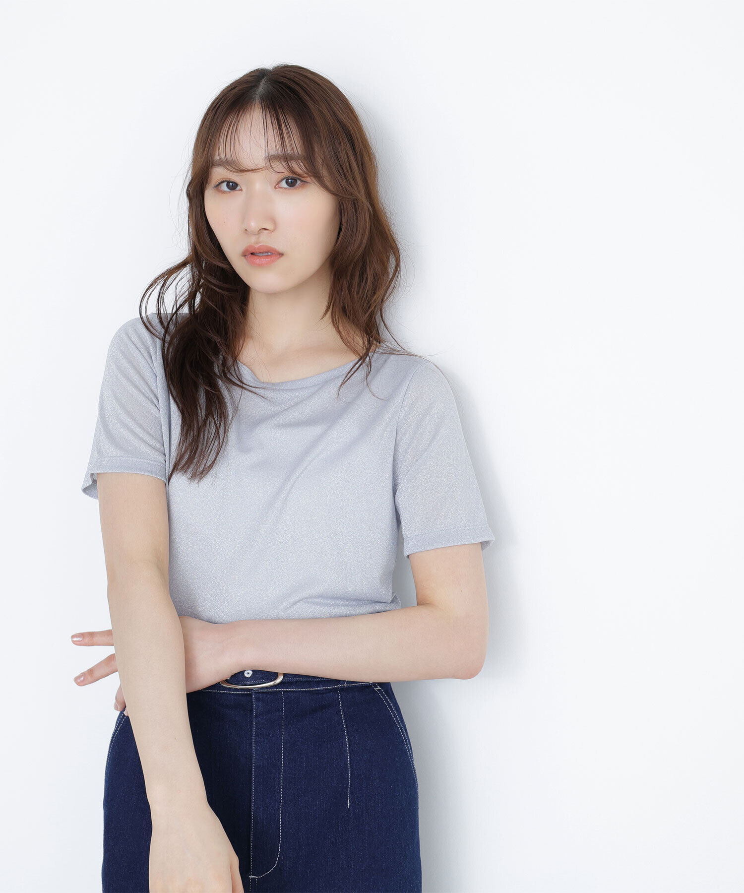  「ラメボートネックカットソー」|Tシャツ・カットソー|