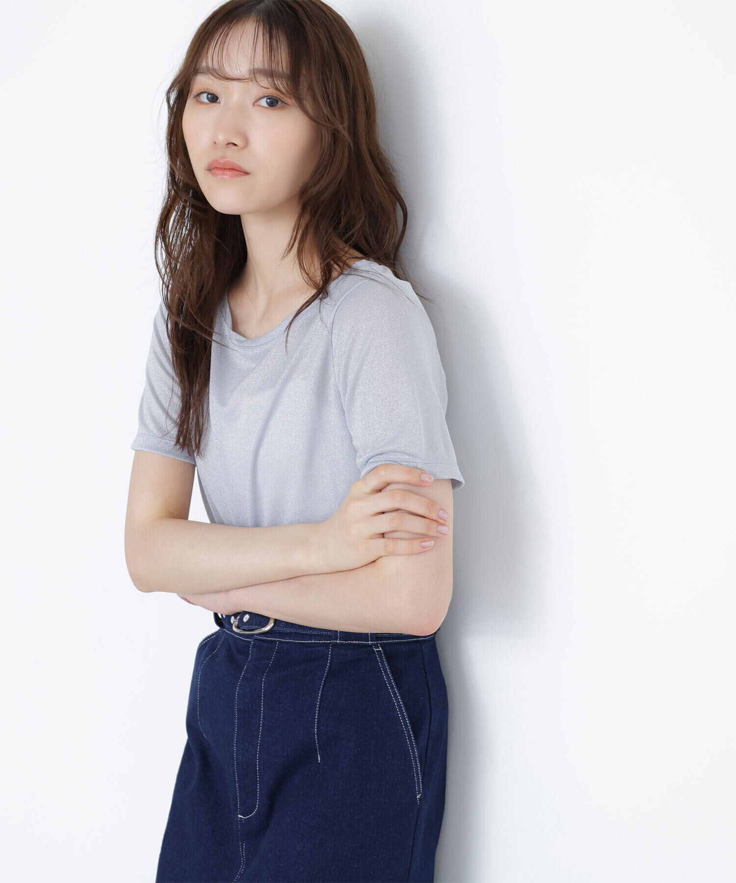  「ラメボートネックカットソー」|Tシャツ・カットソー|