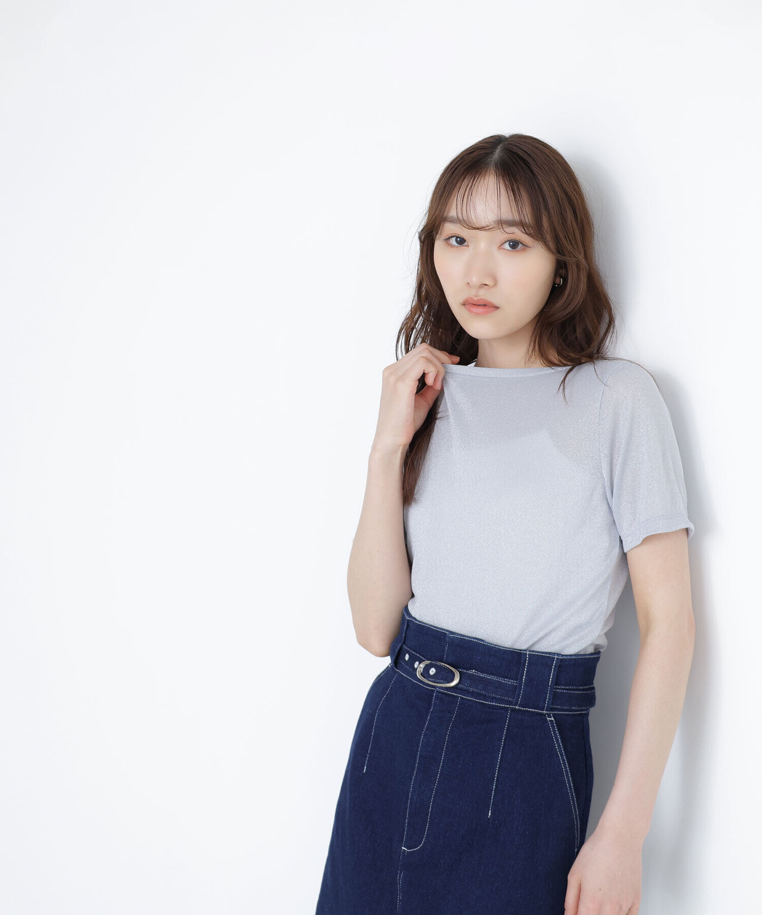  「ラメボートネックカットソー」|Tシャツ・カットソー|