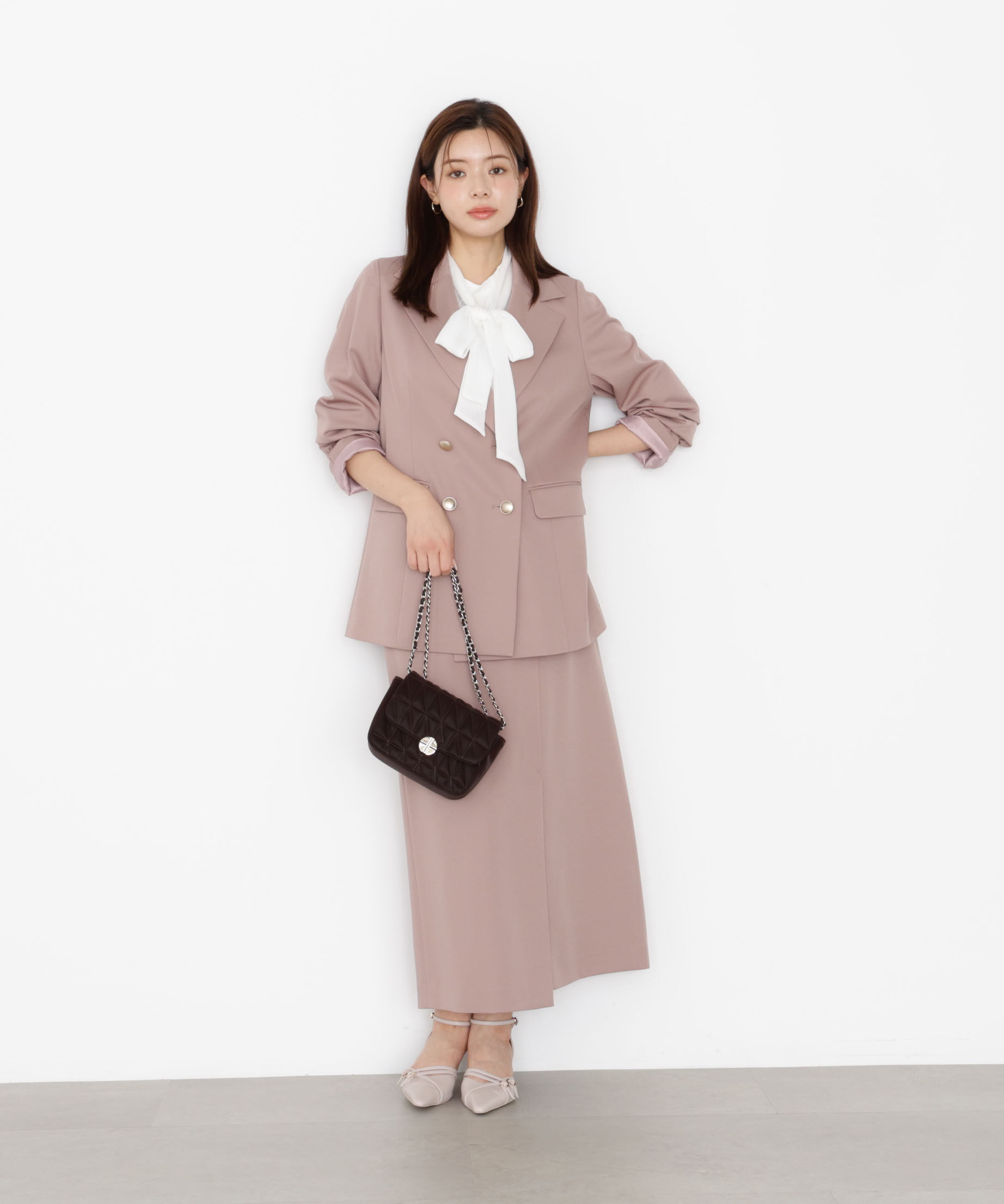 PROPORTION BODY DRESSING「アシメ釦ナロースカート 25AW」|スカート|