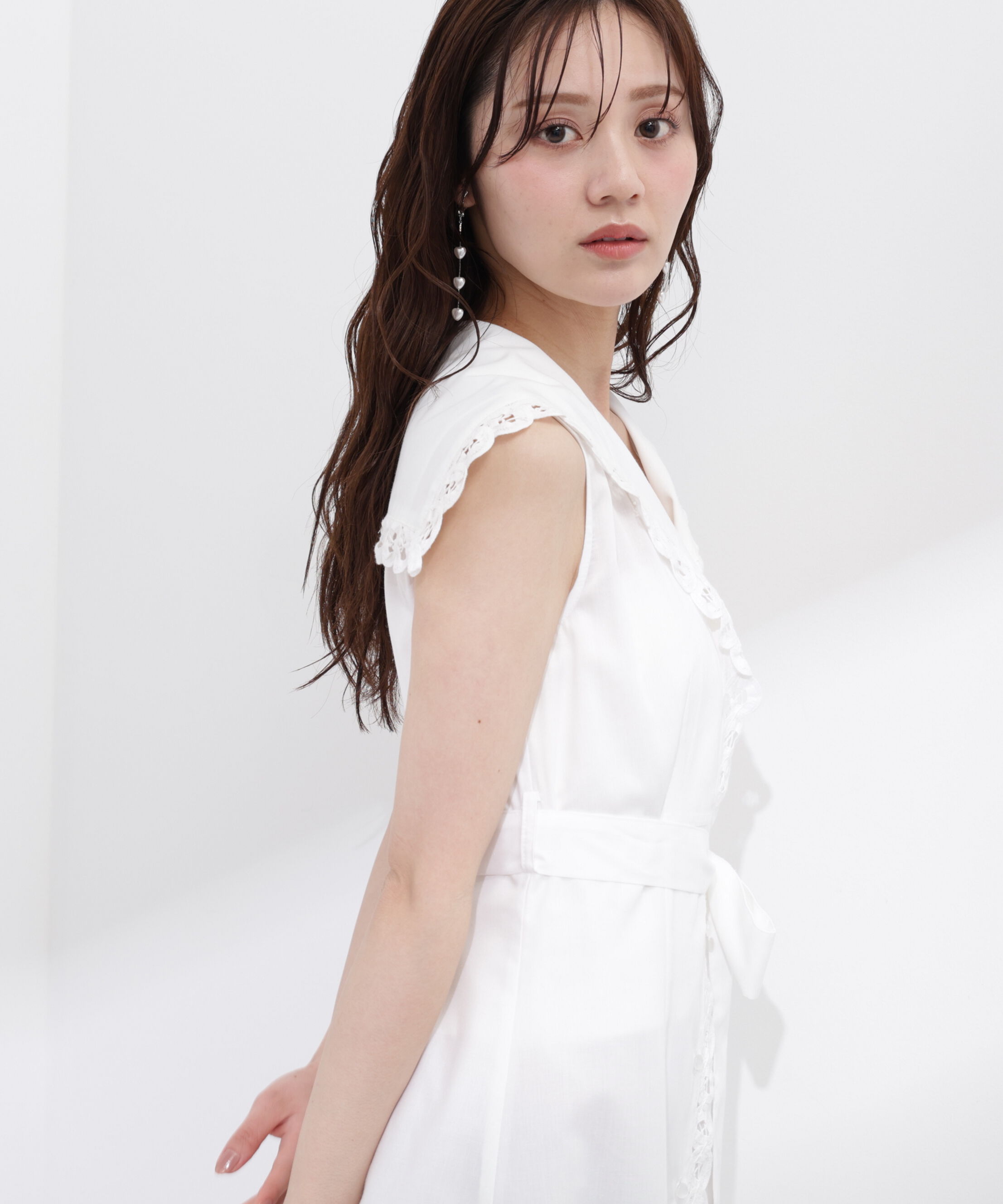 PROPORTION BODY DRESSING「セーラーカラーレーストリムワンピース」|ワンピース|