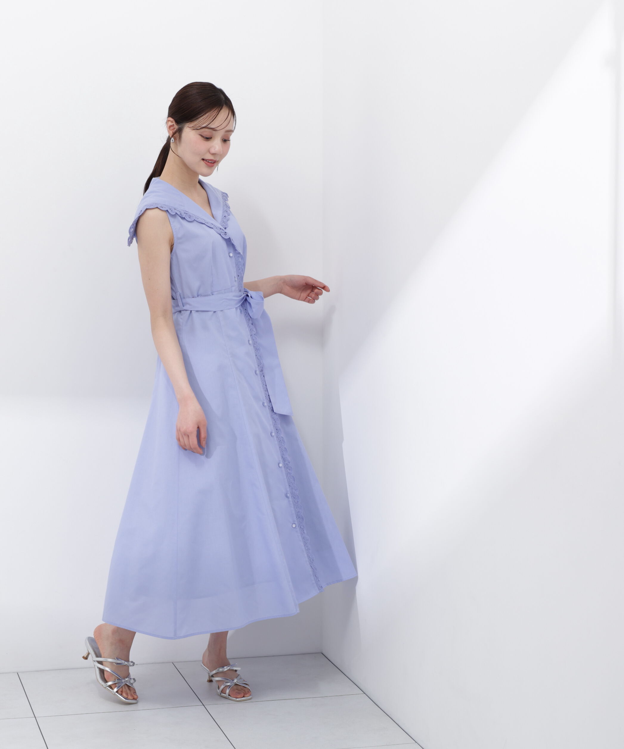 PROPORTION BODY DRESSING「セーラーカラーレーストリムワンピース」|ワンピース|