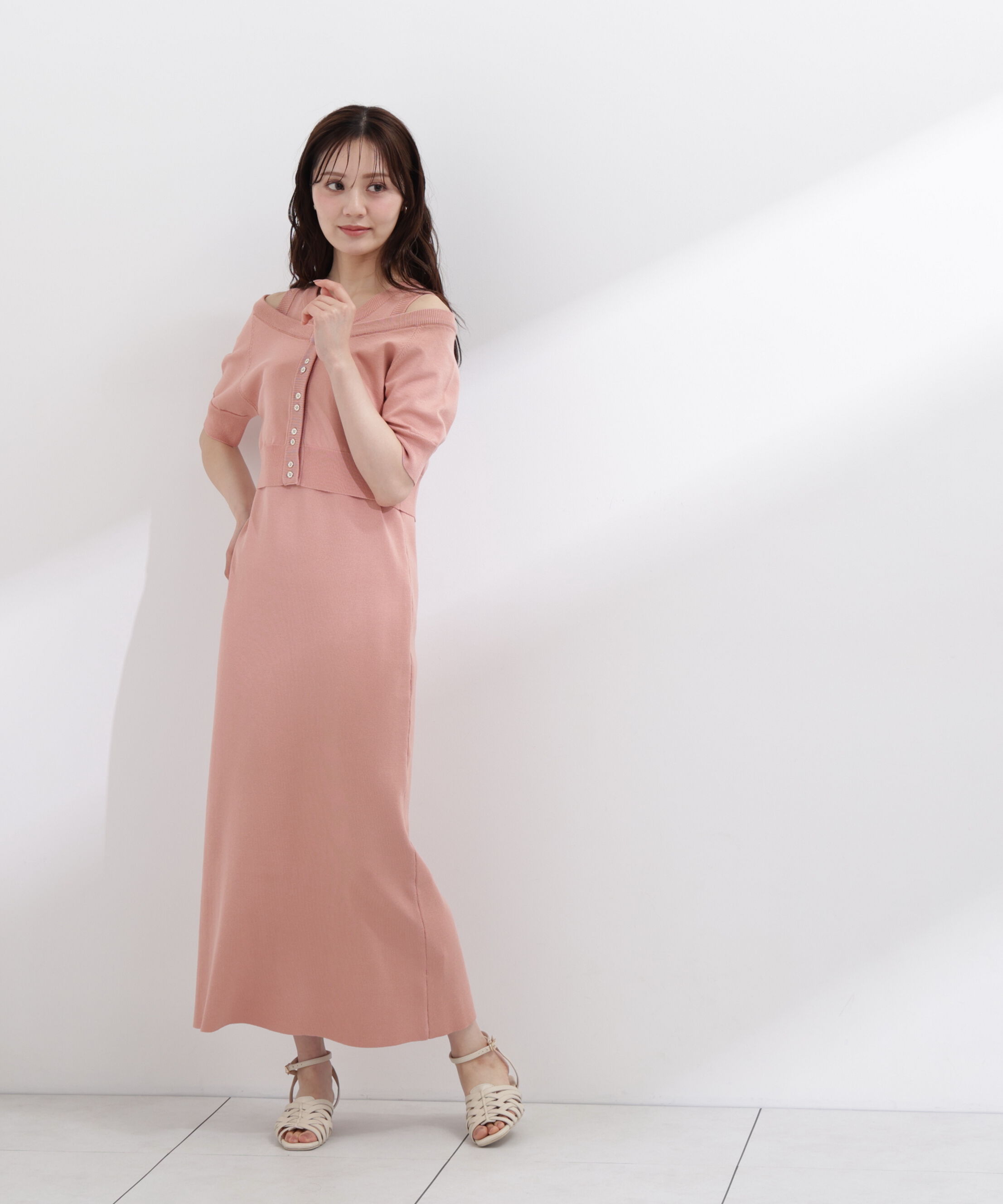 PROPORTION BODY DRESSING「〈a/mie〉ショートカーデレイヤードワンピース」|ワンピース|