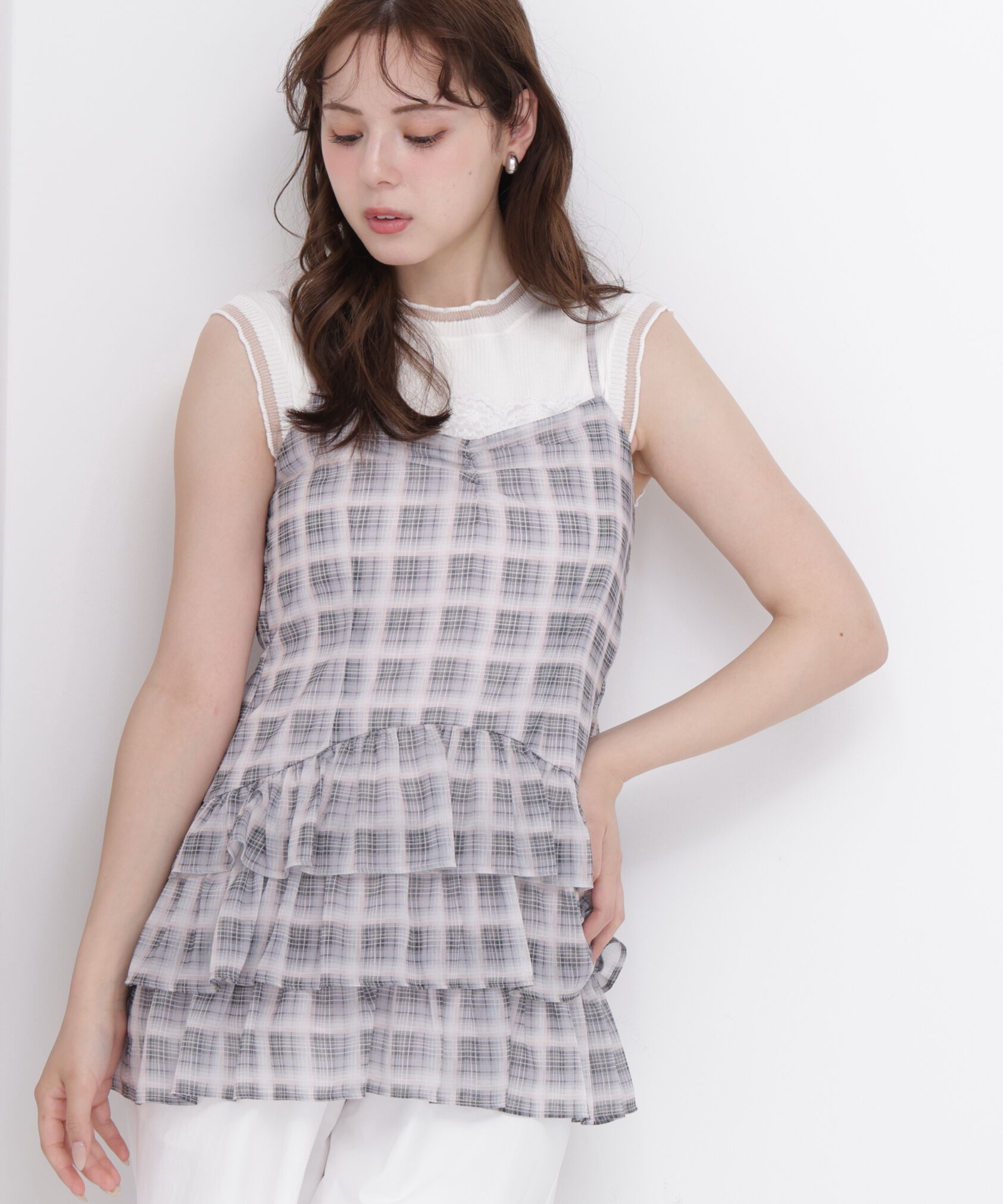 PROPORTION BODY DRESSING「＜青島心さんコラボ＞チェックチュニック」|シャツ・ブラウス|