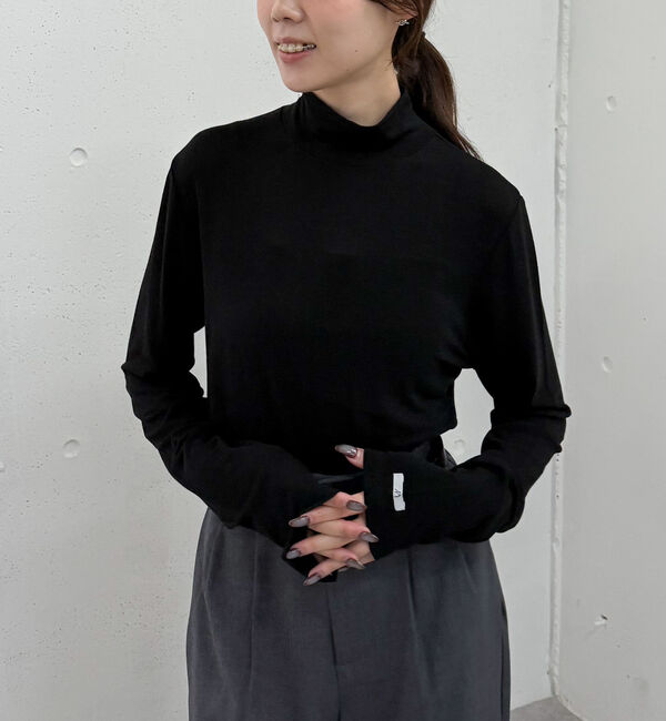 archives「シアー天竺ハイネック　ＴＯＰＳ」|Tシャツ・カットソー|BLACK