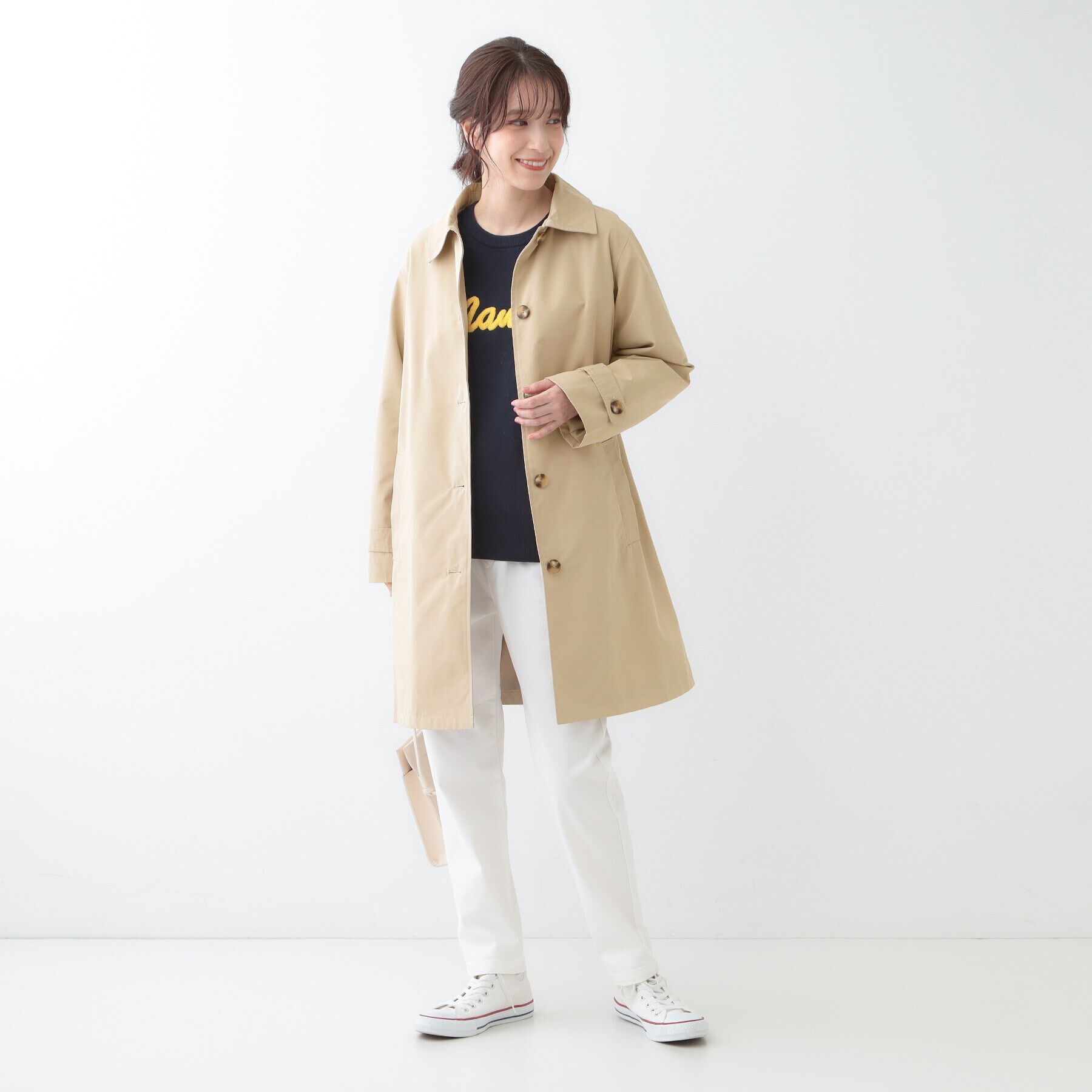 SHOO･LA･RUE「【S-LL/撥水/防花粉】オンにもオフにも ステンカラーコート」|ステンカラーコート|