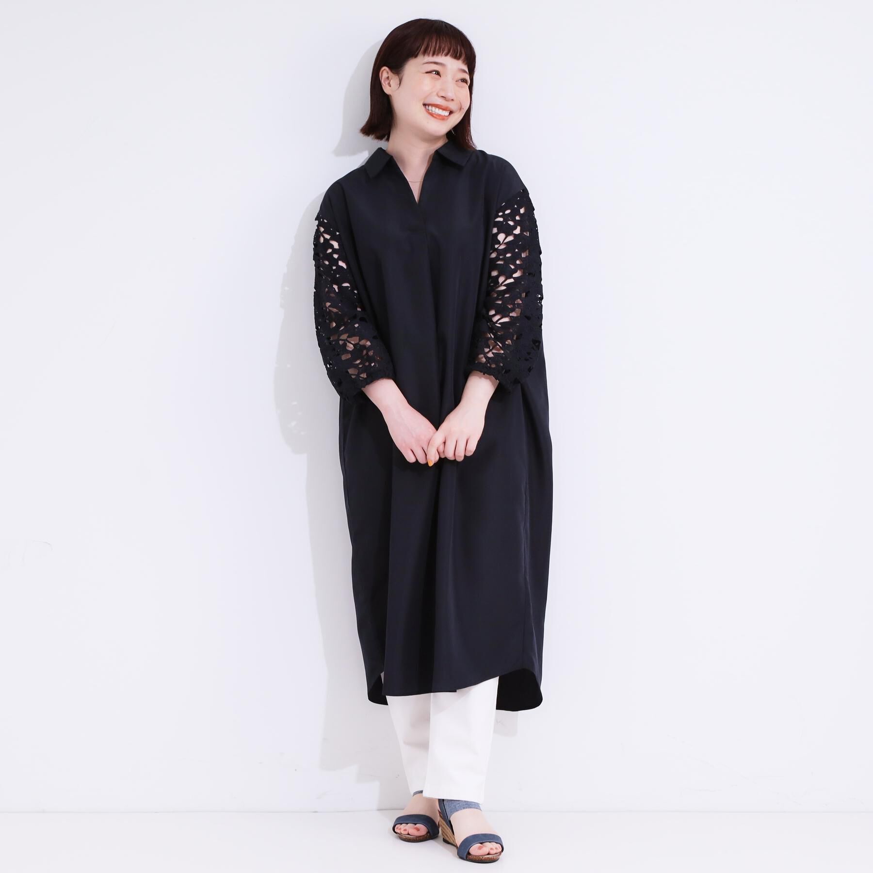 SHOO･LA･RUE「【洗える/SS-3L/美脚シルエット】アクティブ派のデニム イージーテーパードパンツ」|その他|