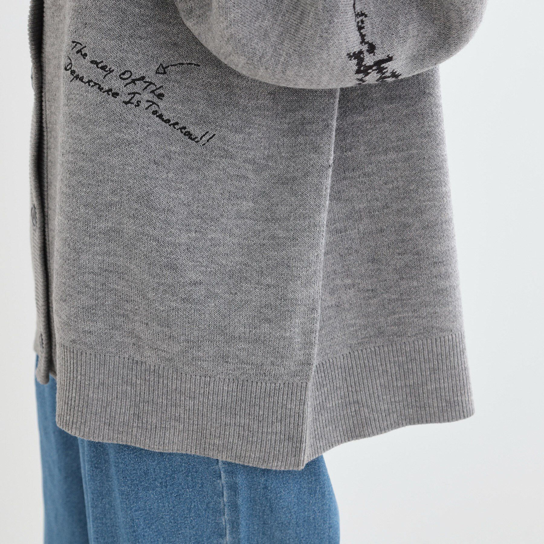 SHOO･LA･RUE「【S-LL/体型カバー】刺繍アソート Vネック ゆるニットカーディガン」|カーディガン|