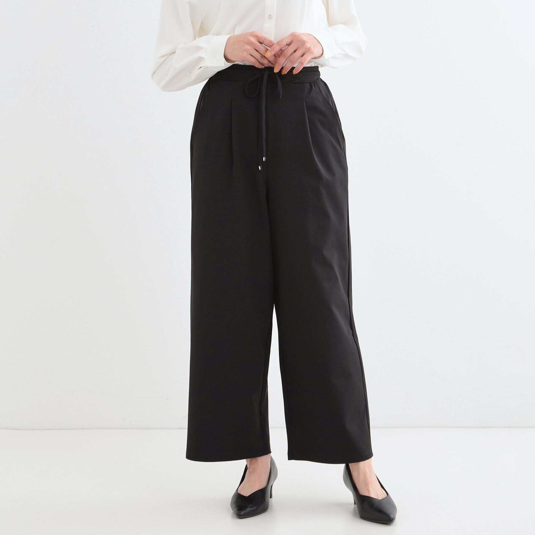 SHOO･LA･RUE「【S-LL】楽してすっきり タックワイドパンツ」|その他|