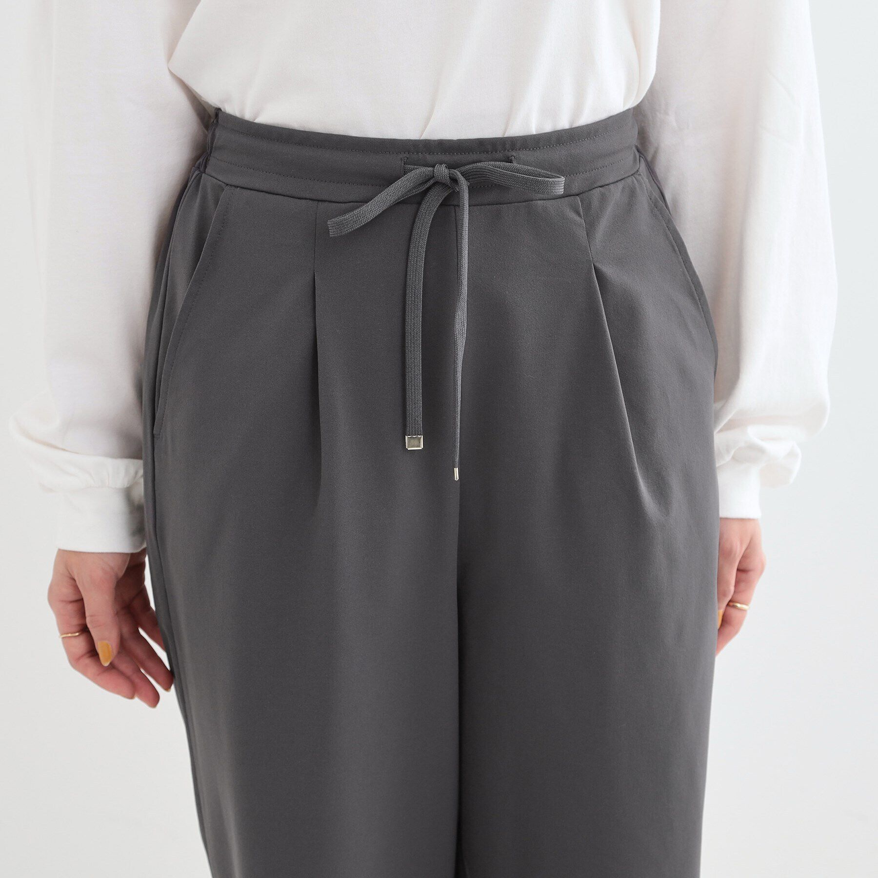 SHOO･LA･RUE「【S-LL】楽してすっきり タックワイドパンツ」|その他|