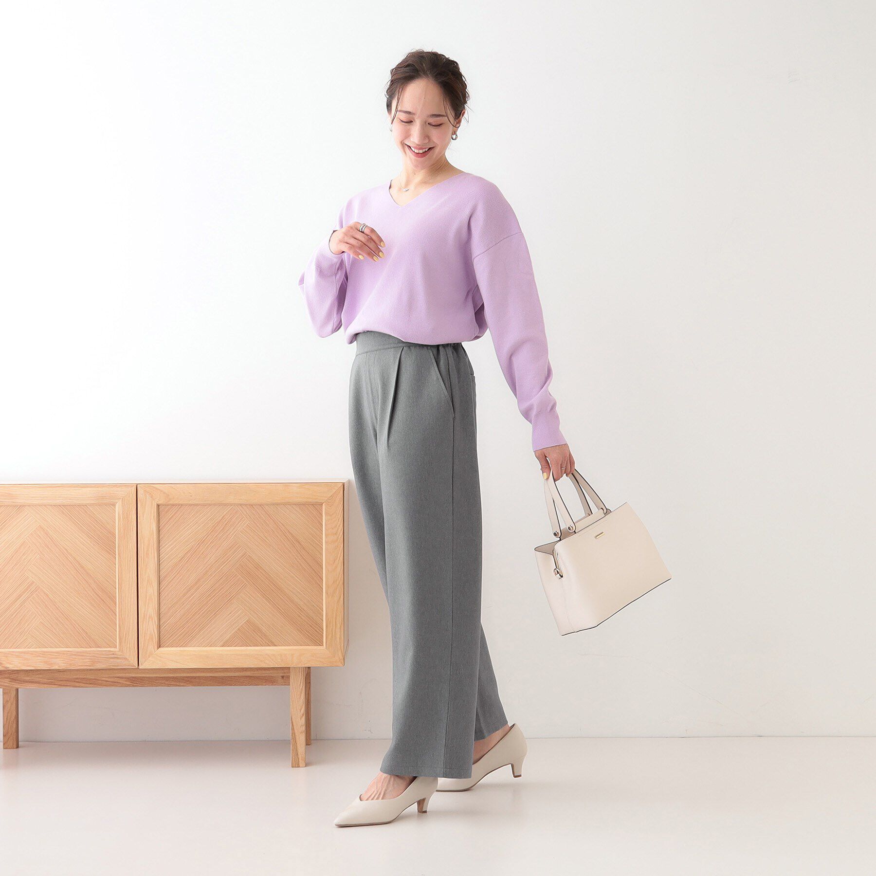 SHOO･LA･RUE「【洗える/S-LL】大人のきれいめスタイルに ワイドパンツ」|その他|