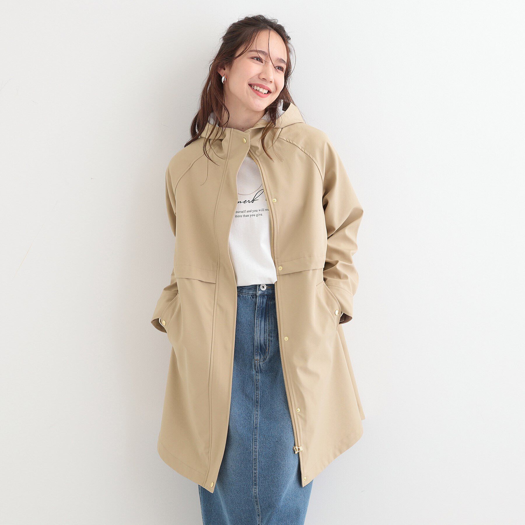 SHOO･LA･RUE「【S-LL/撥水/防花粉】軽やかに女性らしくボンディング フーデッドコート」|その他|