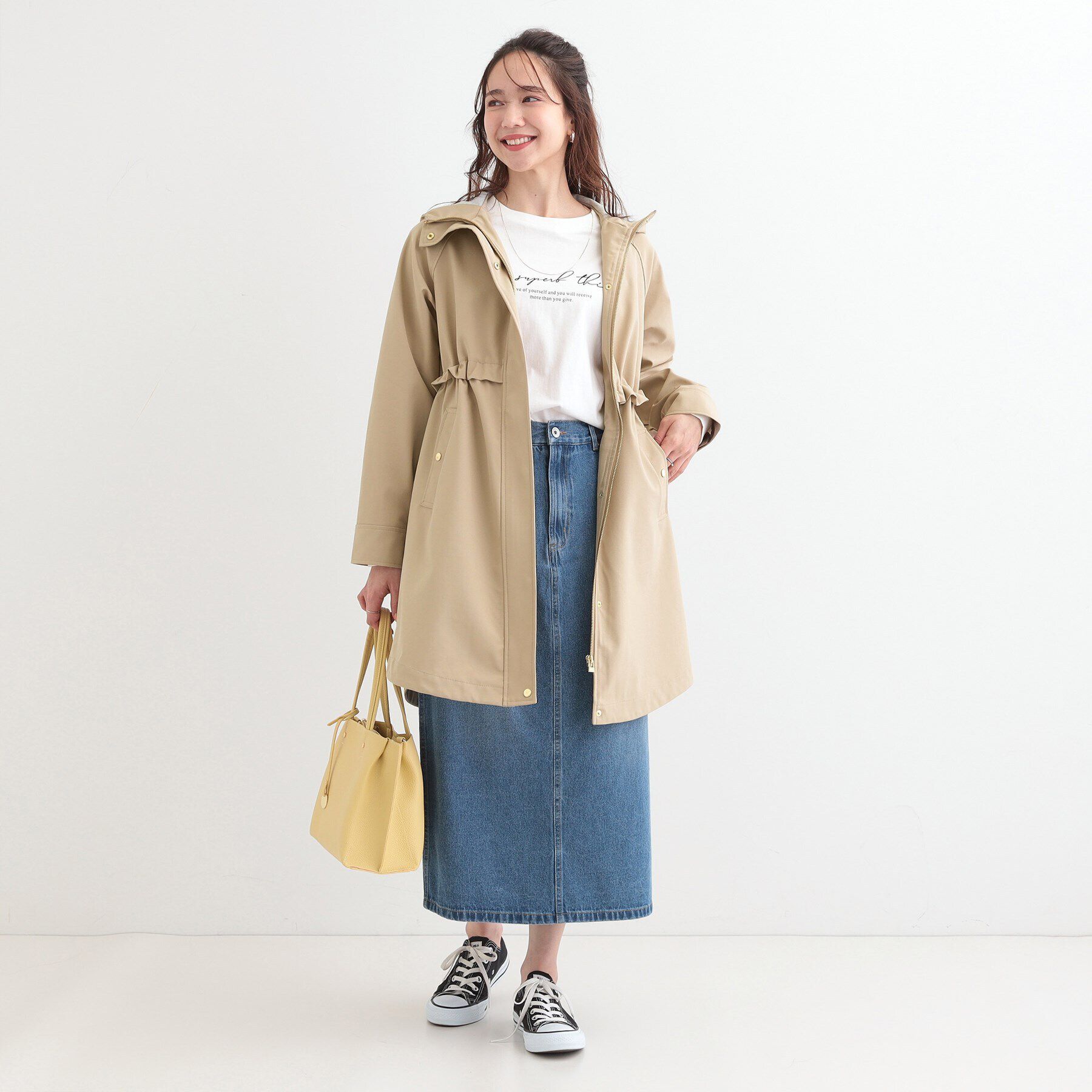 SHOO･LA･RUE「【S-LL/撥水/防花粉】軽やかに女性らしくボンディング フーデッドコート」|その他|