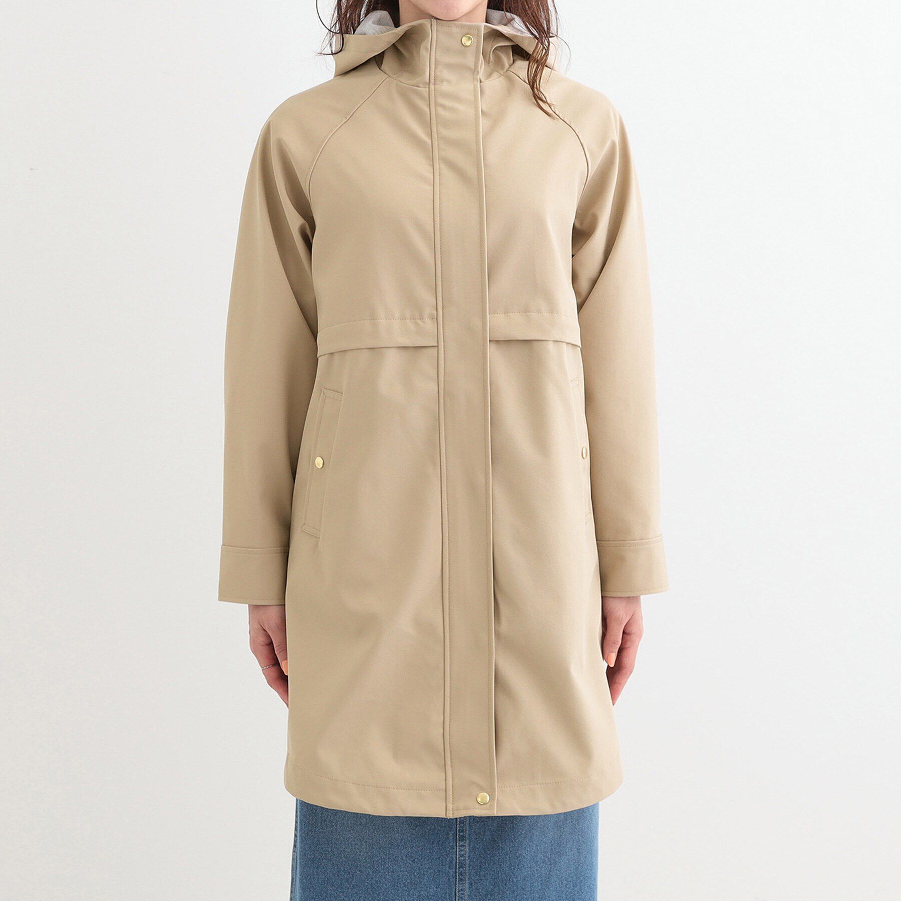 SHOO･LA･RUE「【S-LL/撥水/防花粉】軽やかに女性らしくボンディング フーデッドコート」|その他|