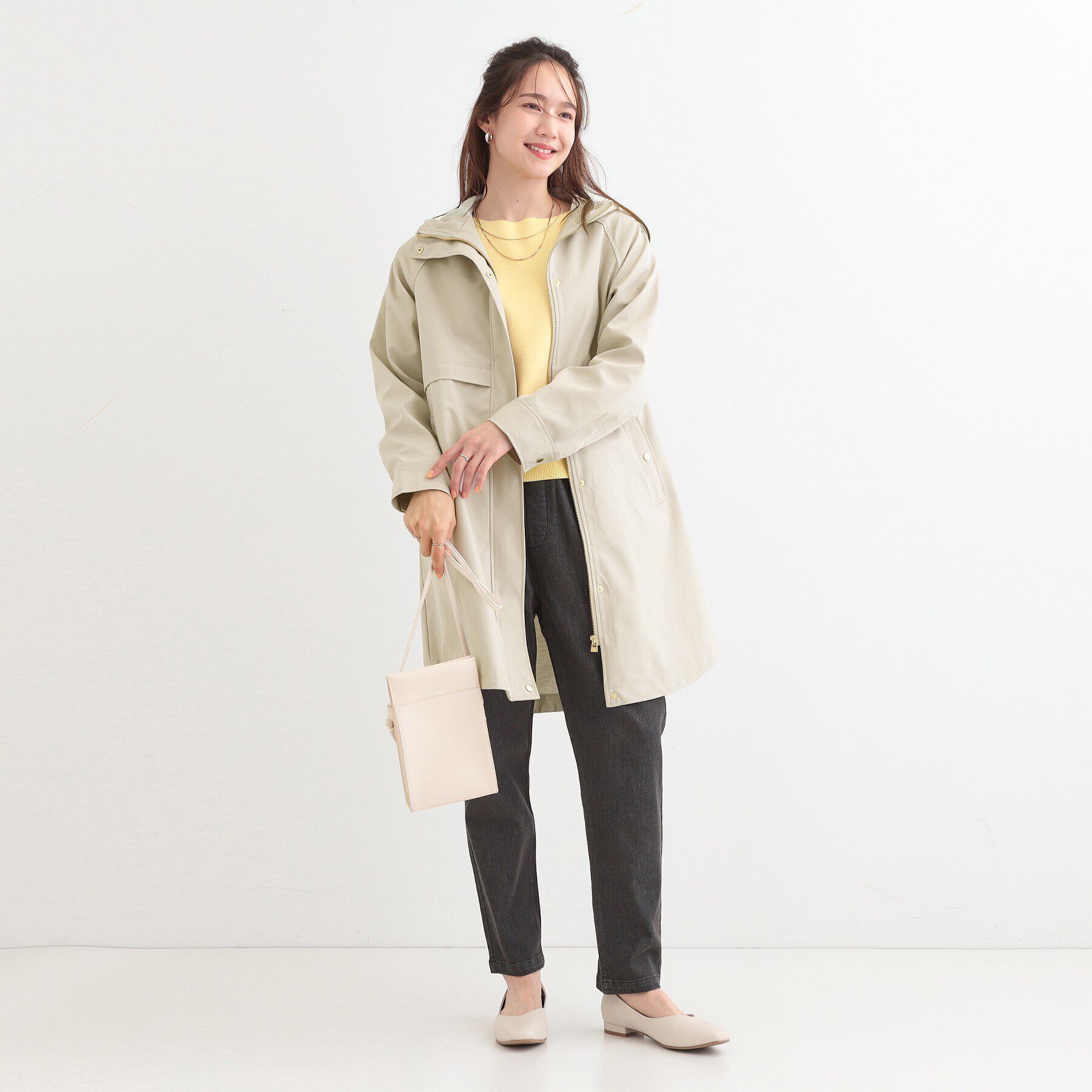 SHOO･LA･RUE「【S-LL/撥水/防花粉】軽やかに女性らしくボンディング フーデッドコート」|その他|