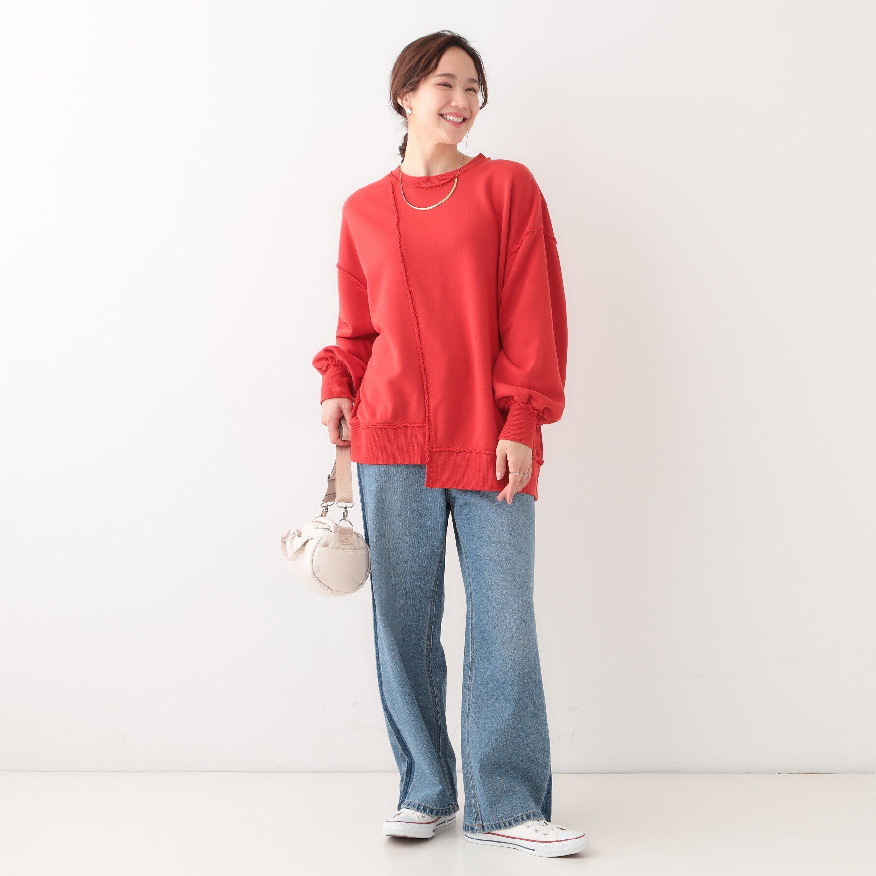SHOO･LA･RUE「【リメイク風】つぎはぎ切替デザインスウェット」|パーカー|
