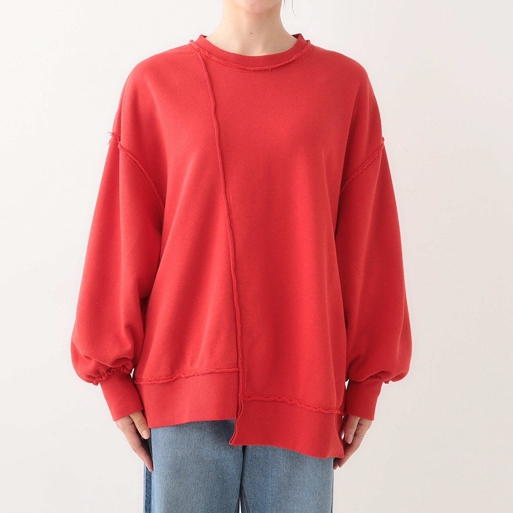 SHOO･LA･RUE「【リメイク風】つぎはぎ切替デザインスウェット」|パーカー|