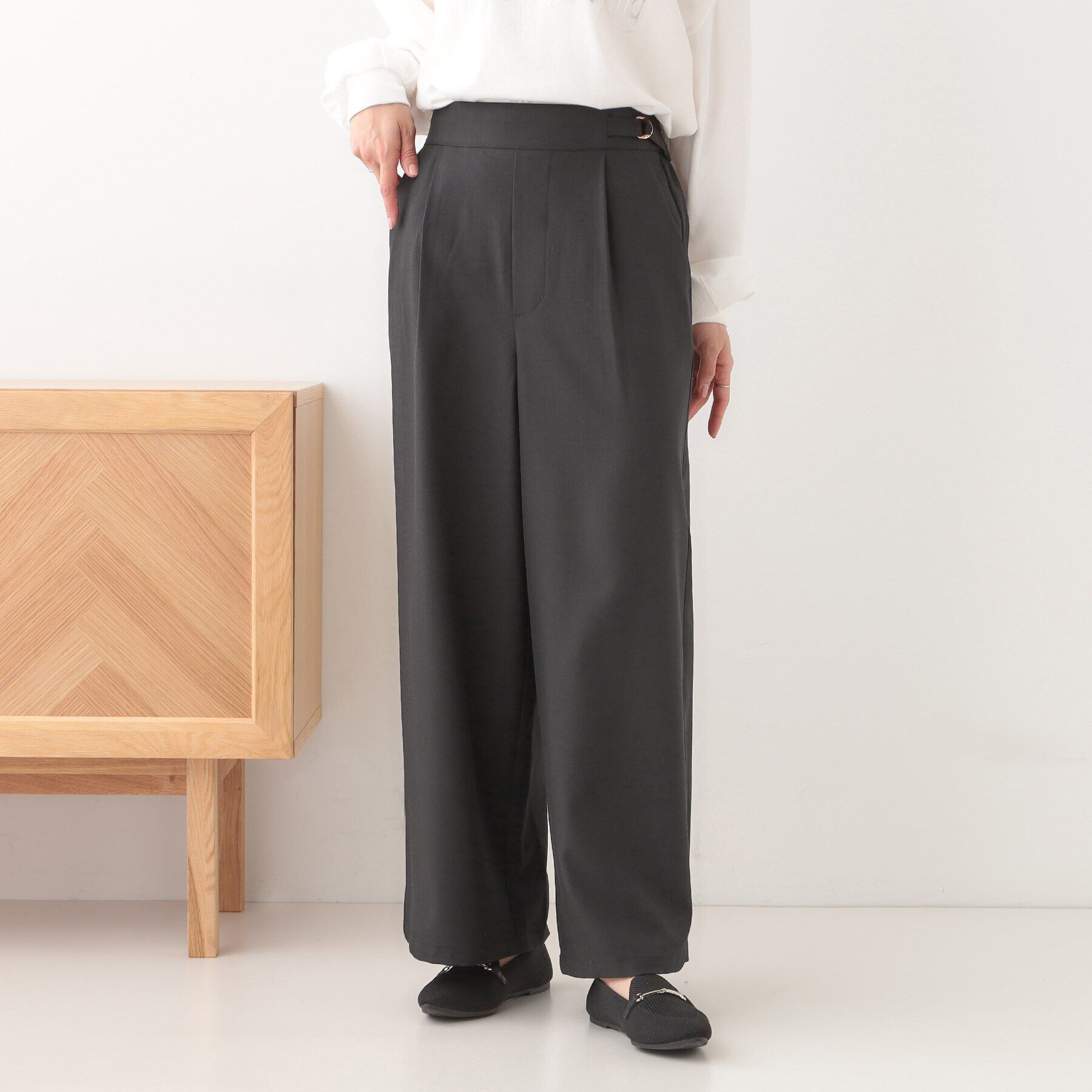 SHOO･LA･RUE「【洗える/セットアップ可】タック入りワイドパンツ」|その他|