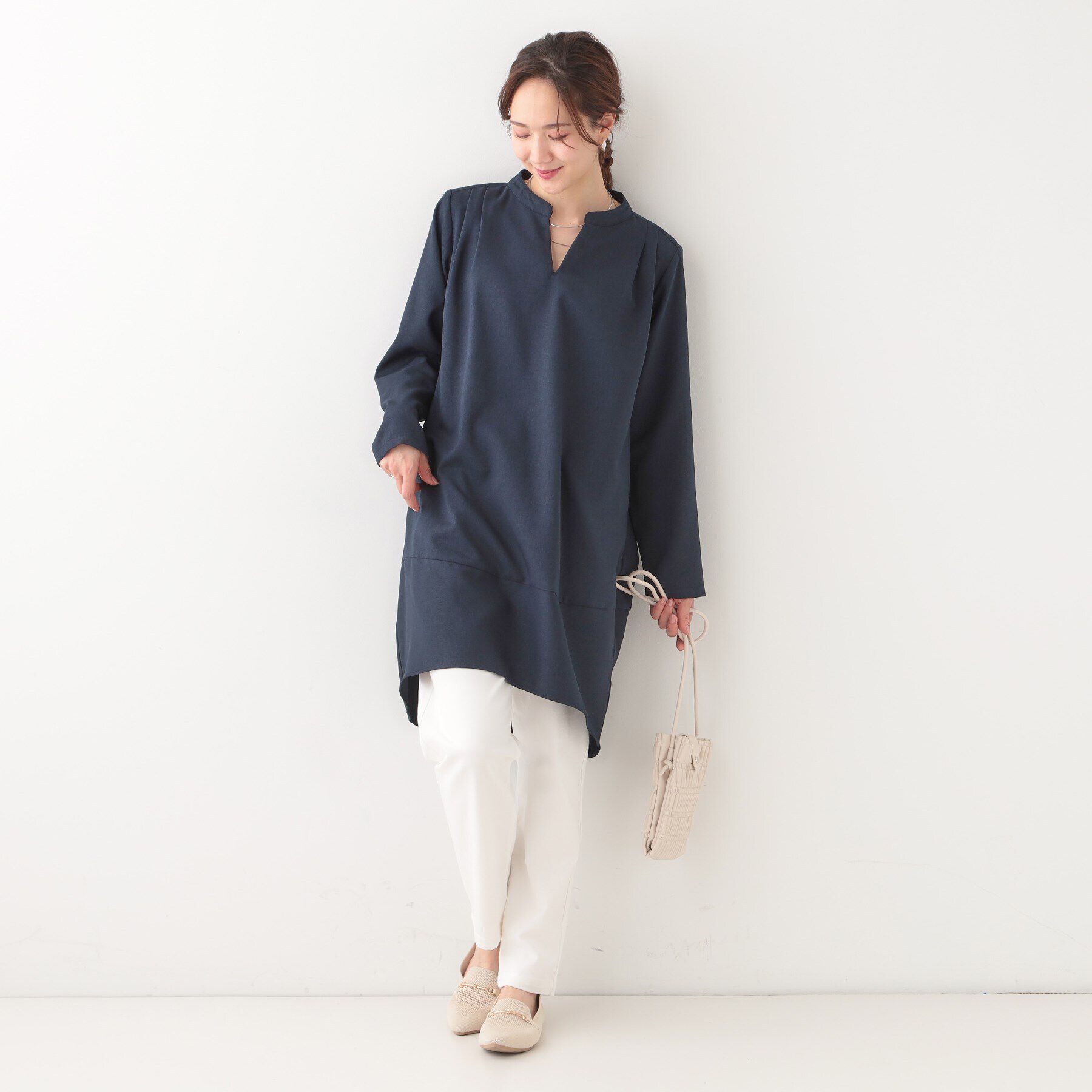 SHOO･LA･RUE「【体型カバー/洗える】なめらかなタッチが心地よい チュニックワンピース」|チュニック|