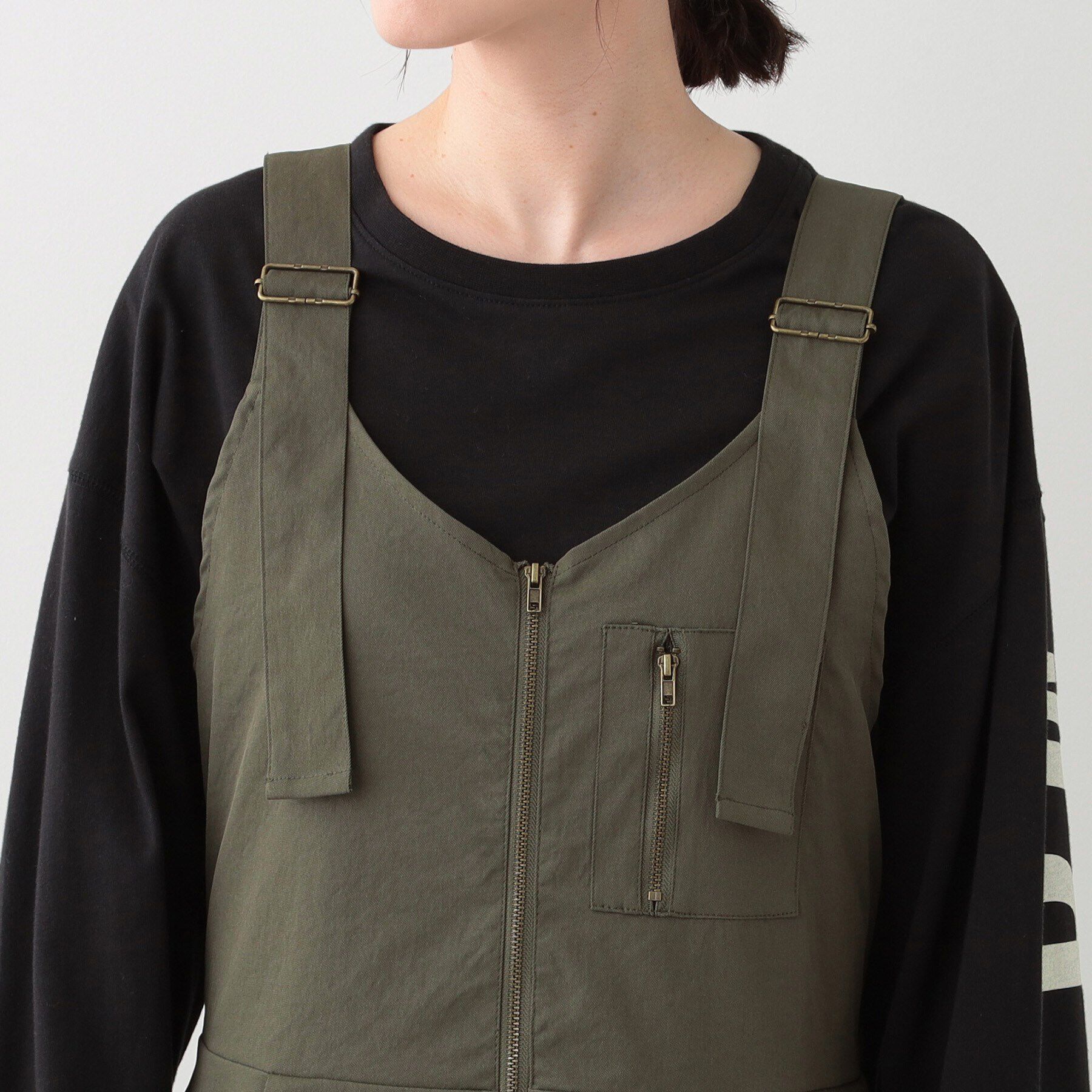 SHOO･LA･RUE「【S-LL】ロングシーズン着られる フロントZIPジャンスカ」|ワンピース|