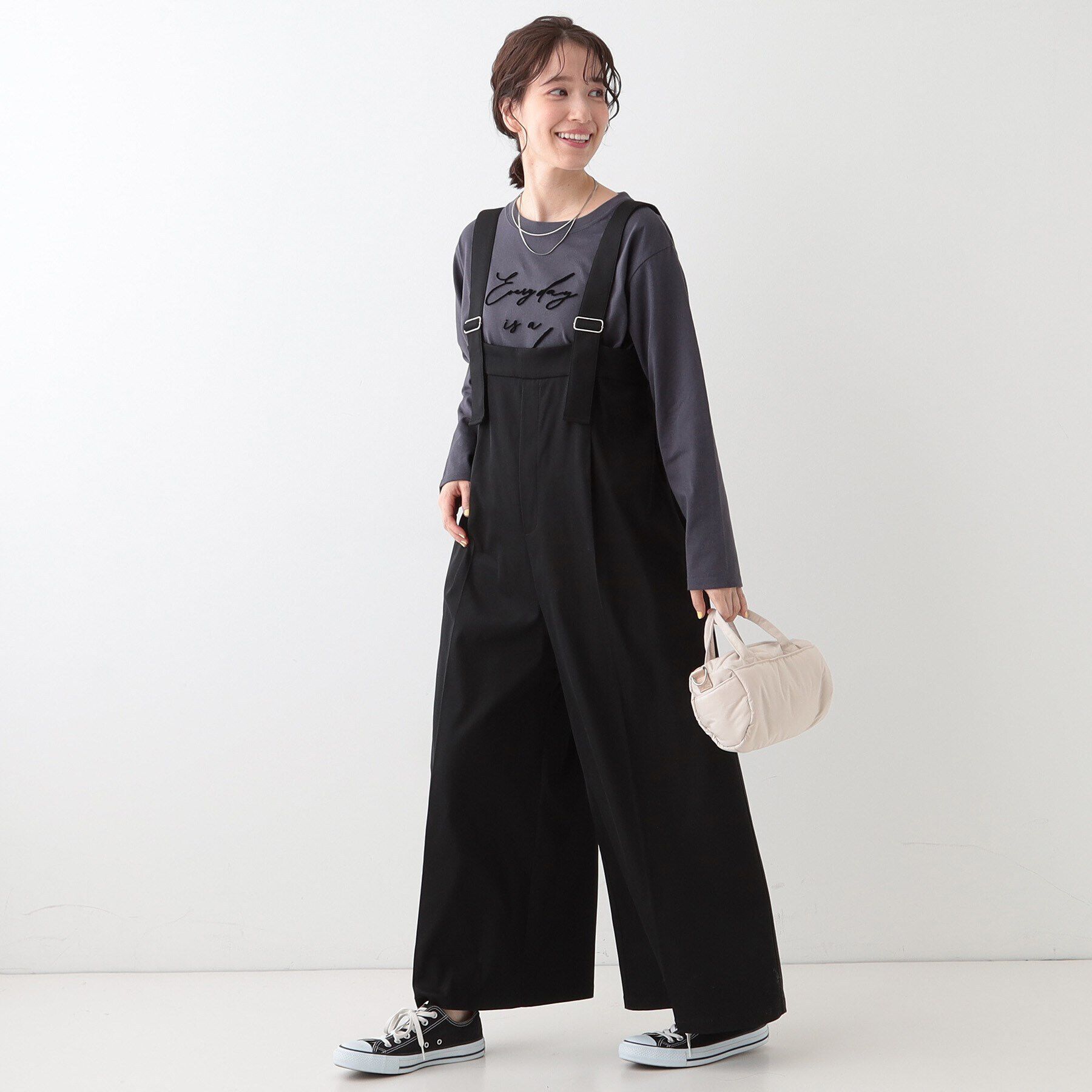 SHOO･LA･RUE「ゆるシルエットで大人見せ タック入りオールインワン」|オールインワン|