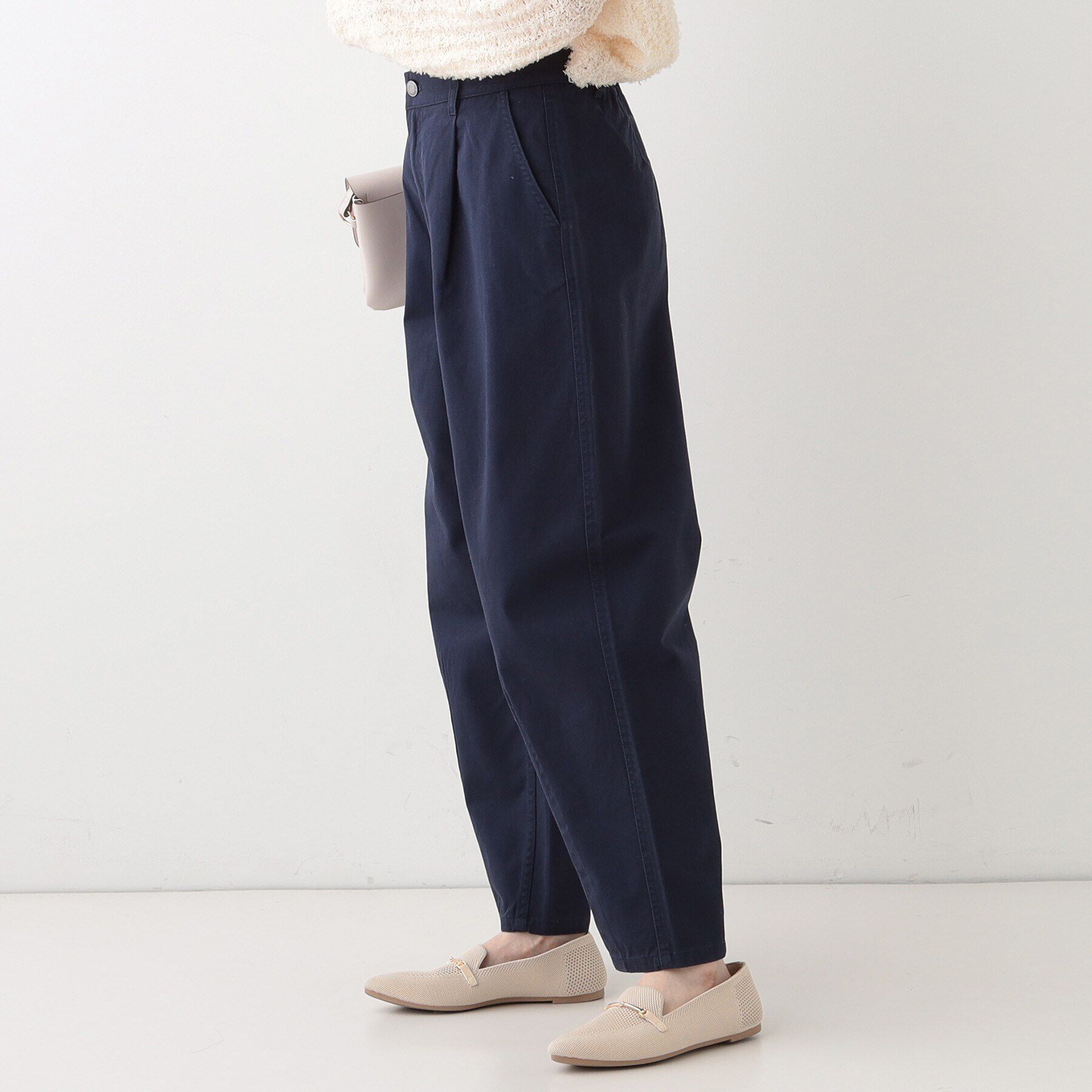 SHOO･LA･RUE「【洗える/S-LL】脚のラインを拾いにくい 綿ツイルカーブパンツ」|その他|