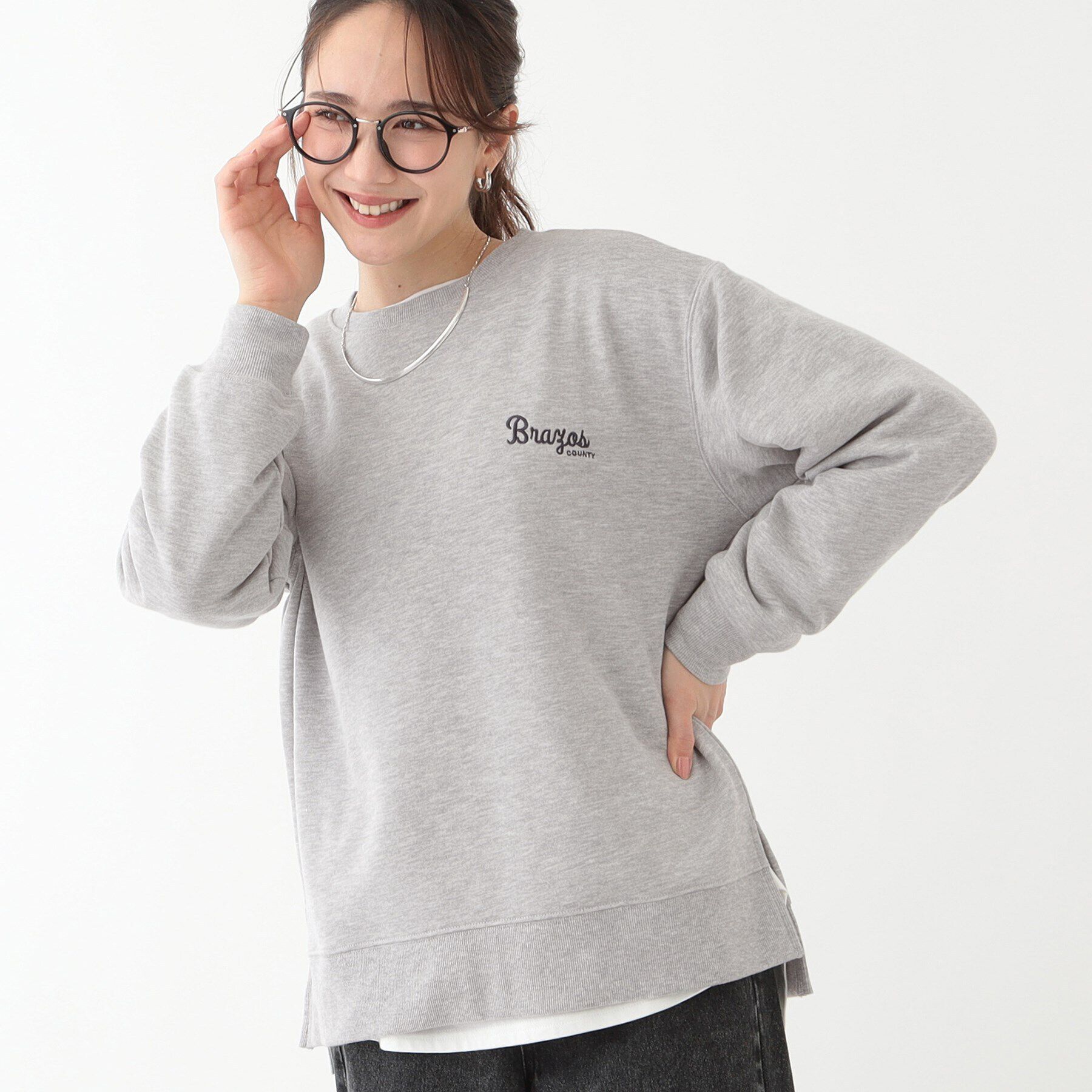 SHOO･LA･RUE「【洗える/S-LL】選べる3柄 グラフィックスウェット」|Tシャツ・カットソー|グレー(212)