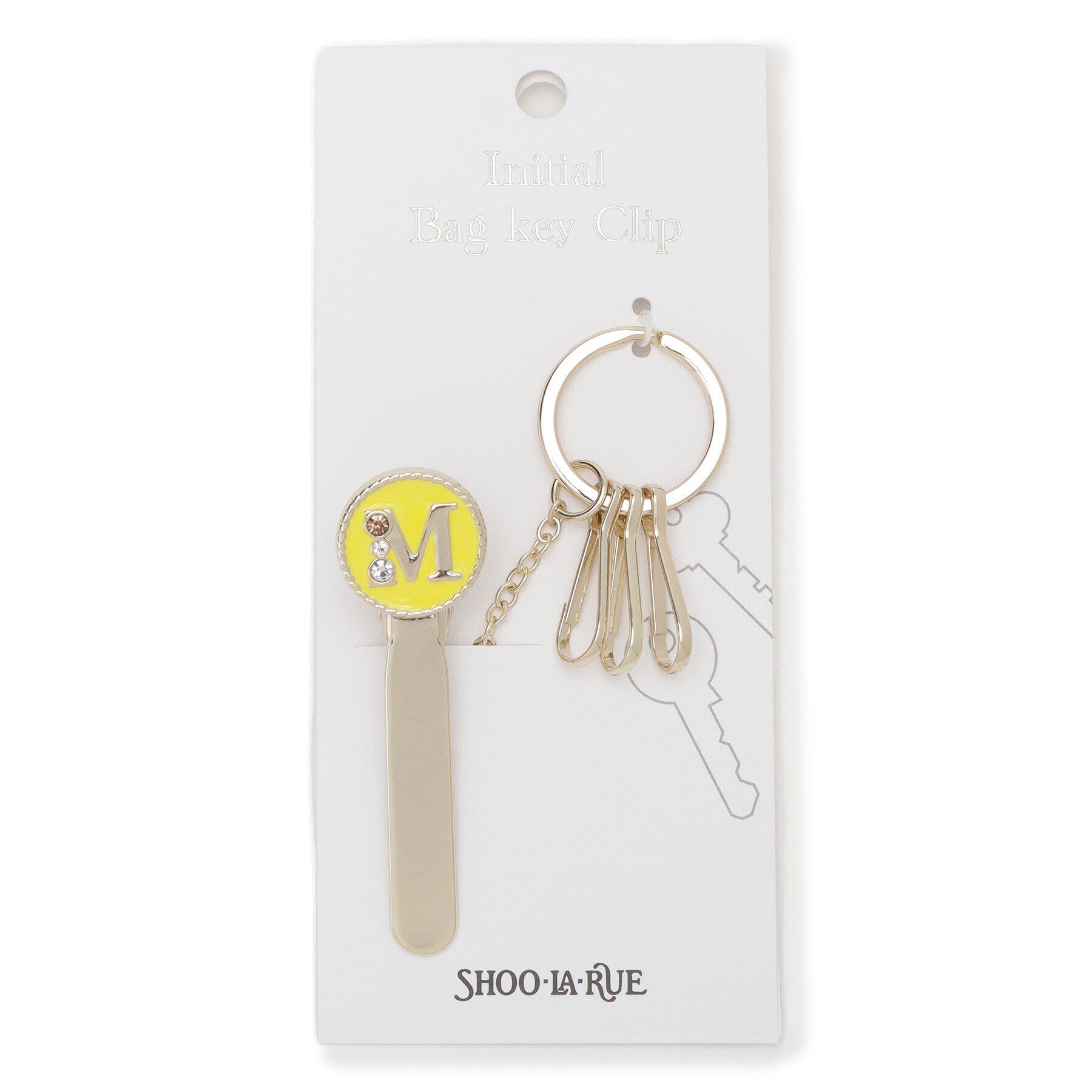 SHOO･LA･RUE「【イニシャル】バッグキークリップ」|キーケース|イエロー(031)