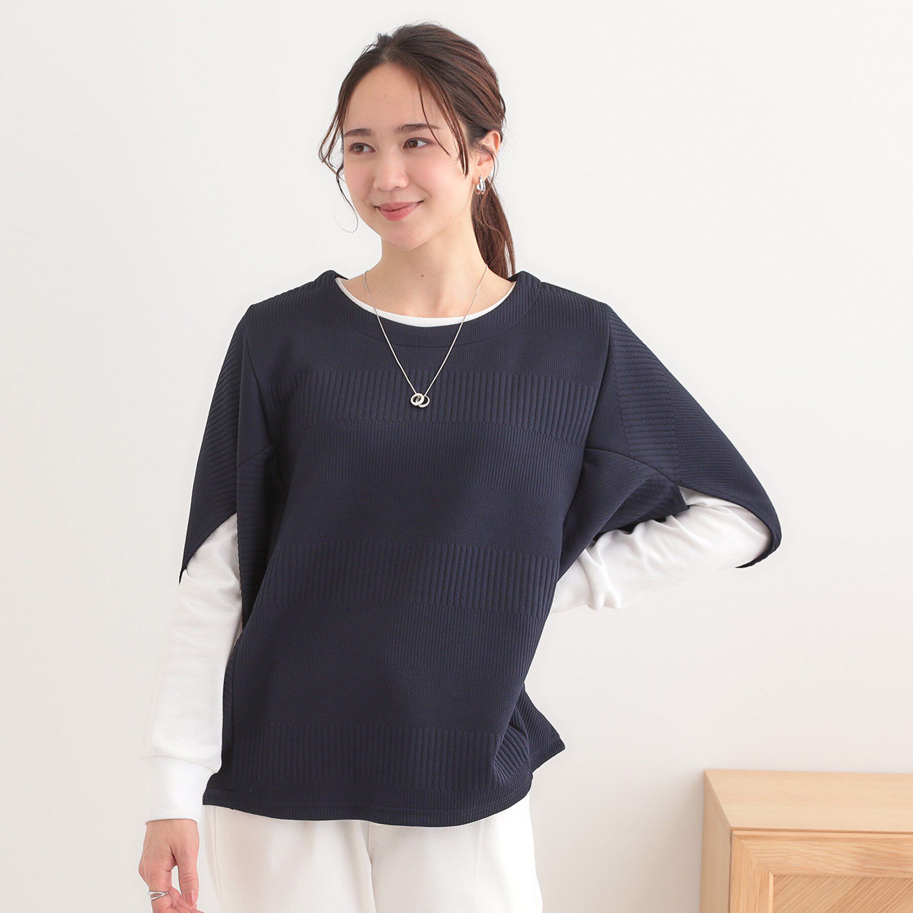 SHOO･LA･RUE「【2点セット/体型カバー】ロングシーズン楽しめる モモンガトップス＆ロンT」|その他|