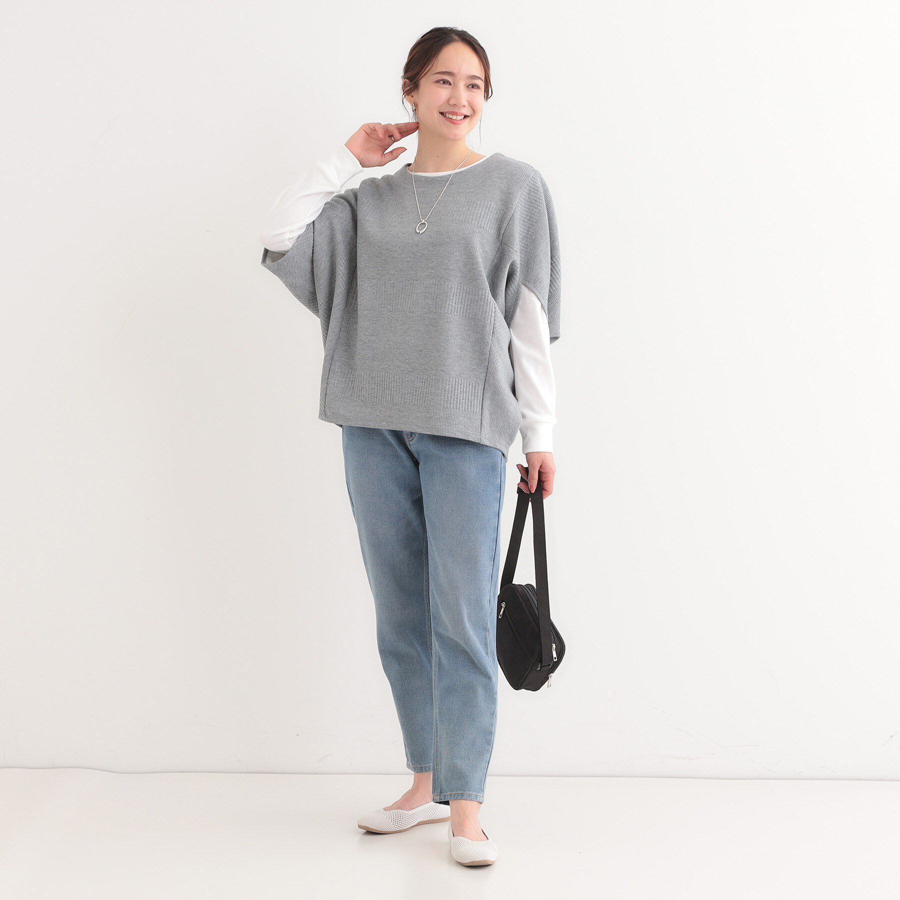 SHOO･LA･RUE「【2点セット/体型カバー】ロングシーズン楽しめる モモンガトップス＆ロンT」|その他|