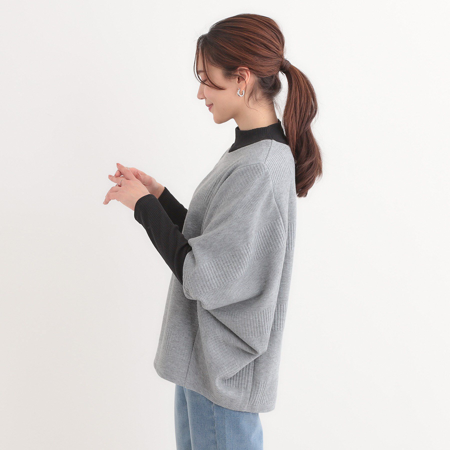 SHOO･LA･RUE「【2点セット/体型カバー】ロングシーズン楽しめる モモンガトップス＆ロンT」|その他|