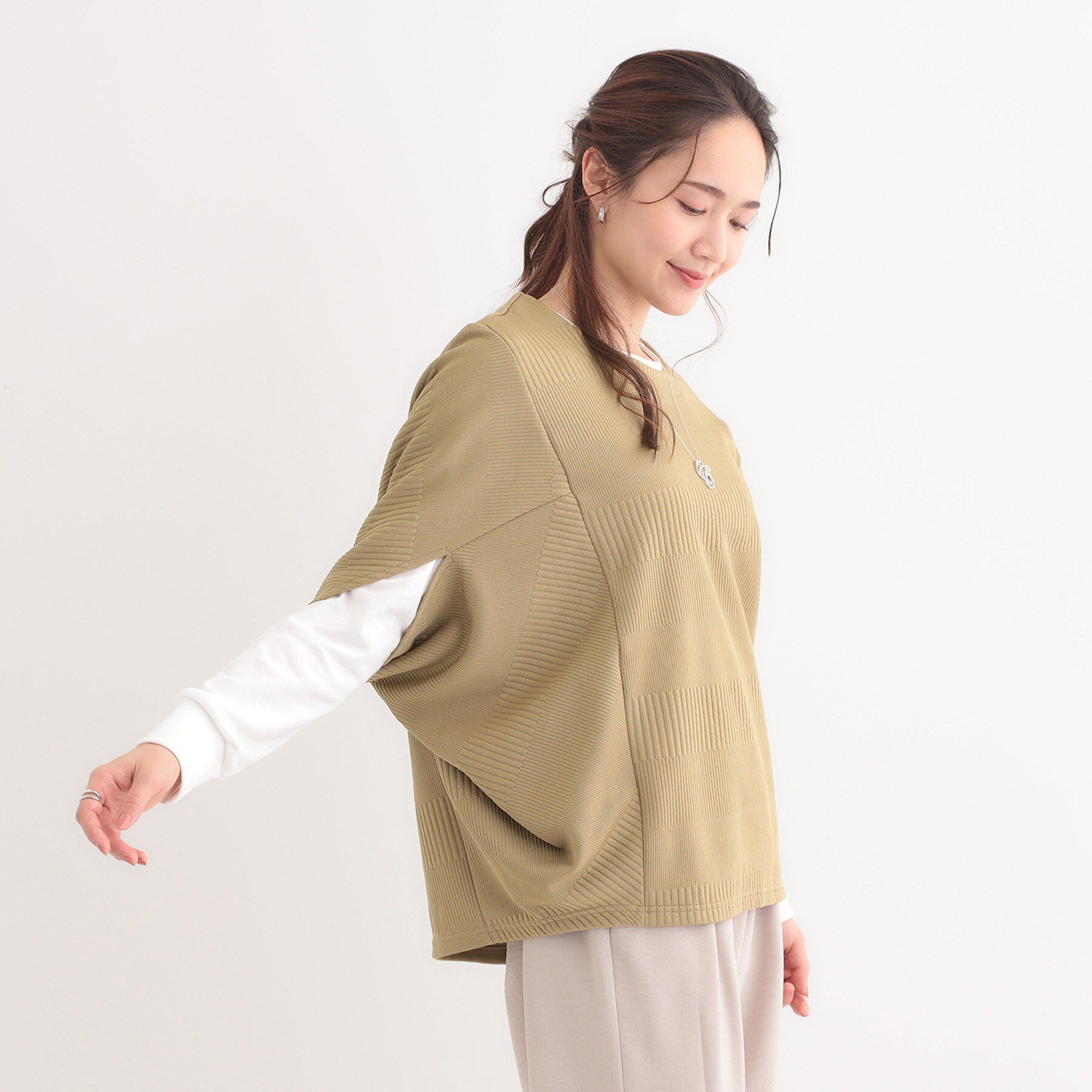 SHOO･LA･RUE「【2点セット/体型カバー】ロングシーズン楽しめる モモンガトップス＆ロンT」|その他|