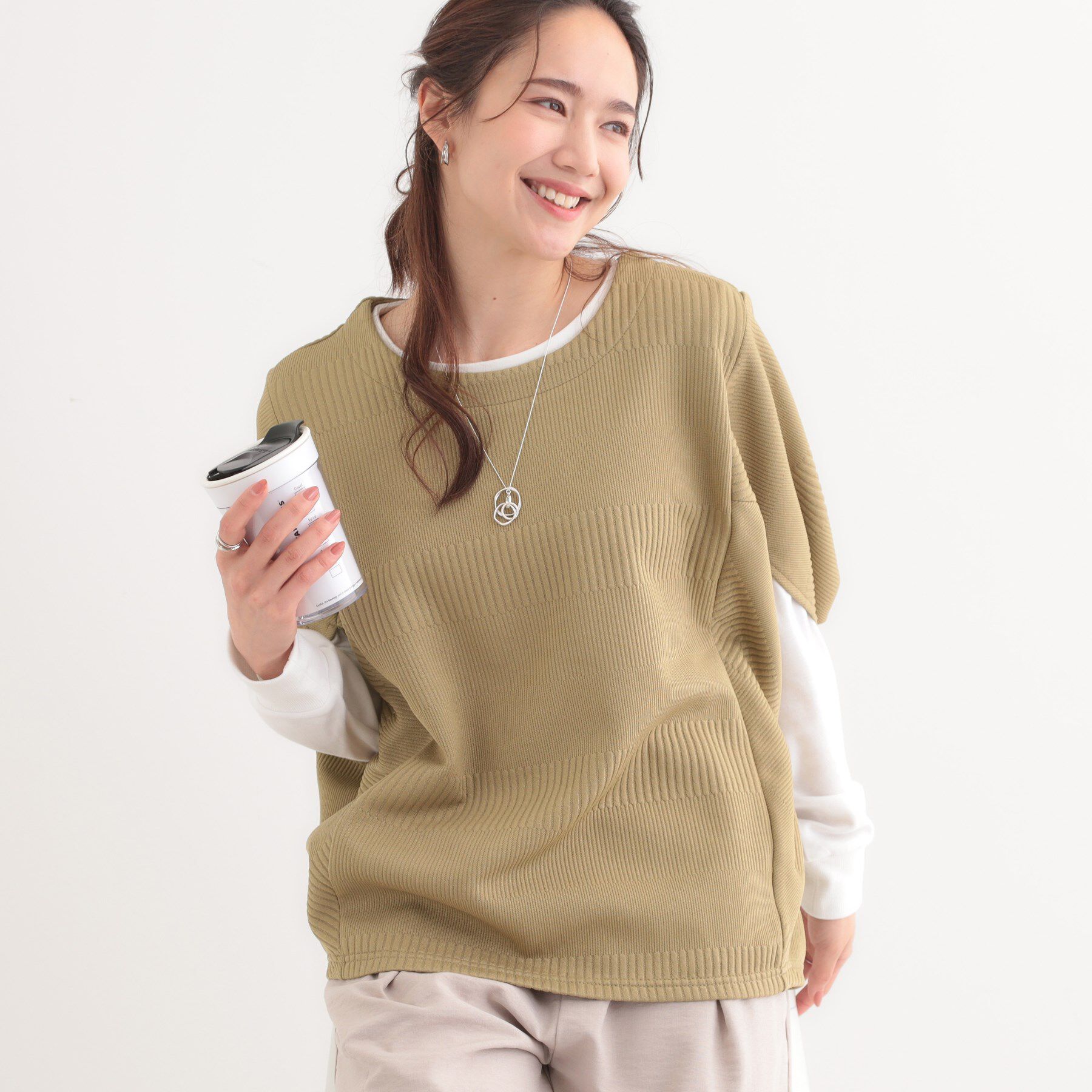 SHOO･LA･RUE「【2点セット/体型カバー】ロングシーズン楽しめる モモンガトップス＆ロンT」|その他|イエロー(031)