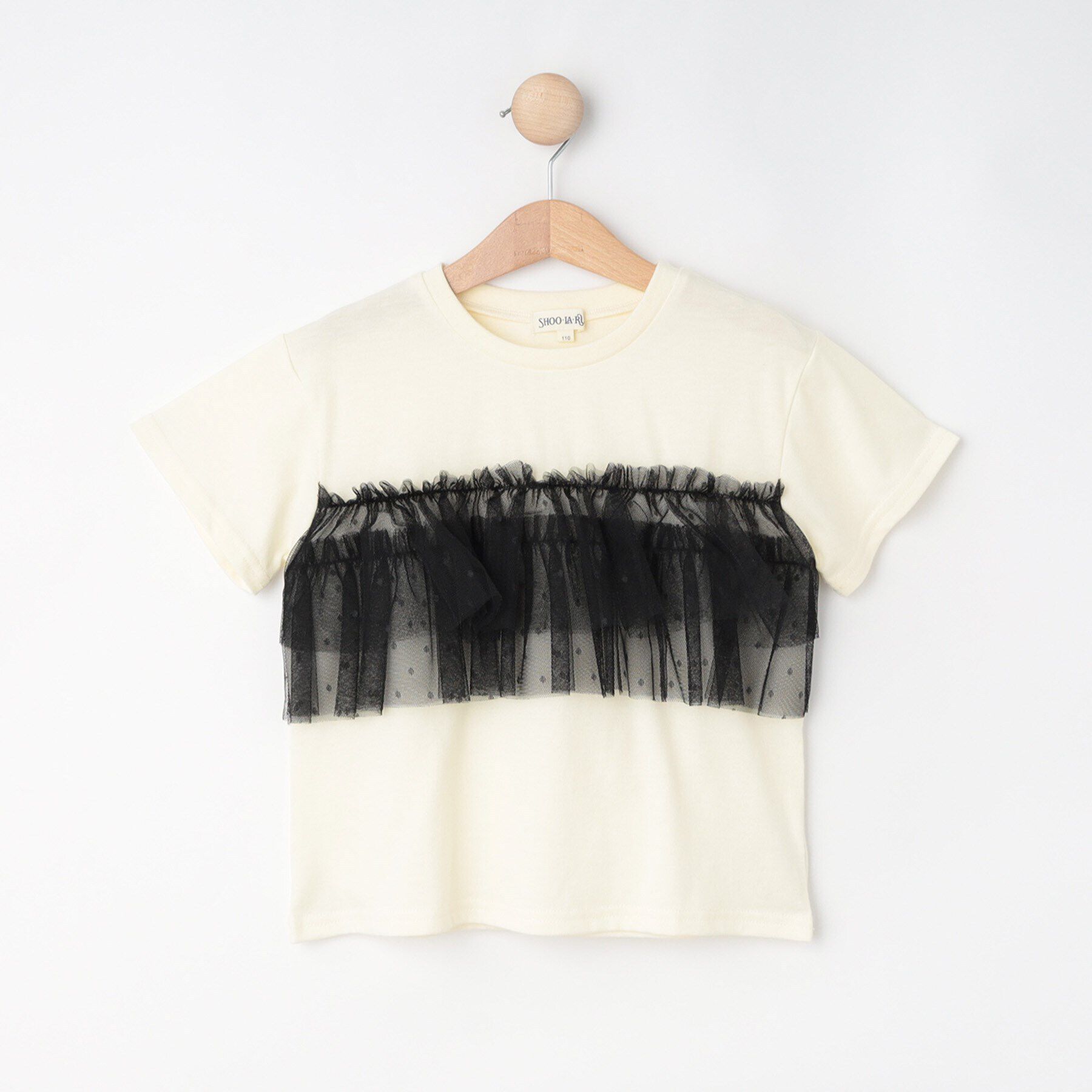 SHOO･LA･RUE「【100-120cm】チュールドッキングTシャツ」|Tシャツ・カットソー|