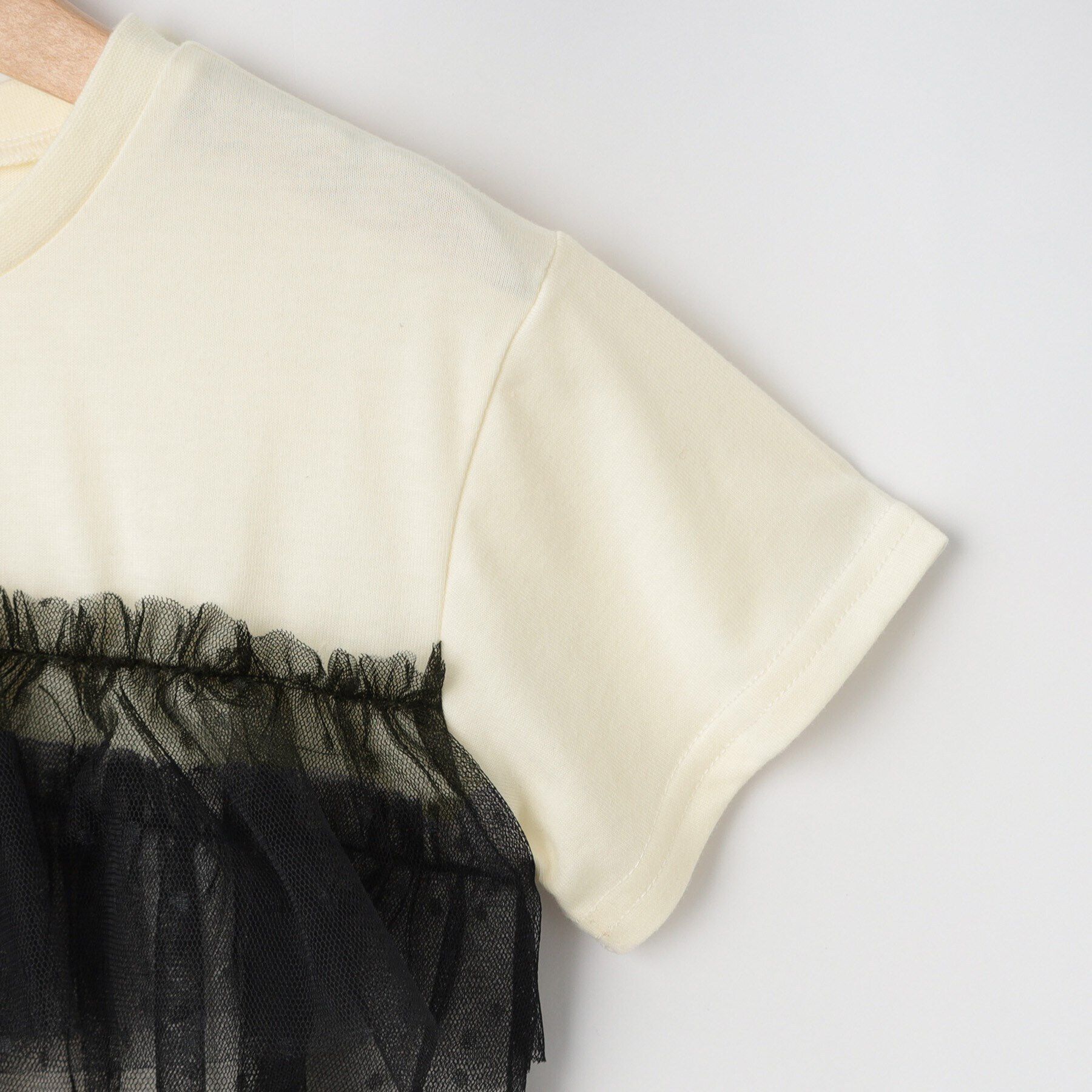 SHOO･LA･RUE「【100-120cm】チュールドッキングTシャツ」|Tシャツ・カットソー|