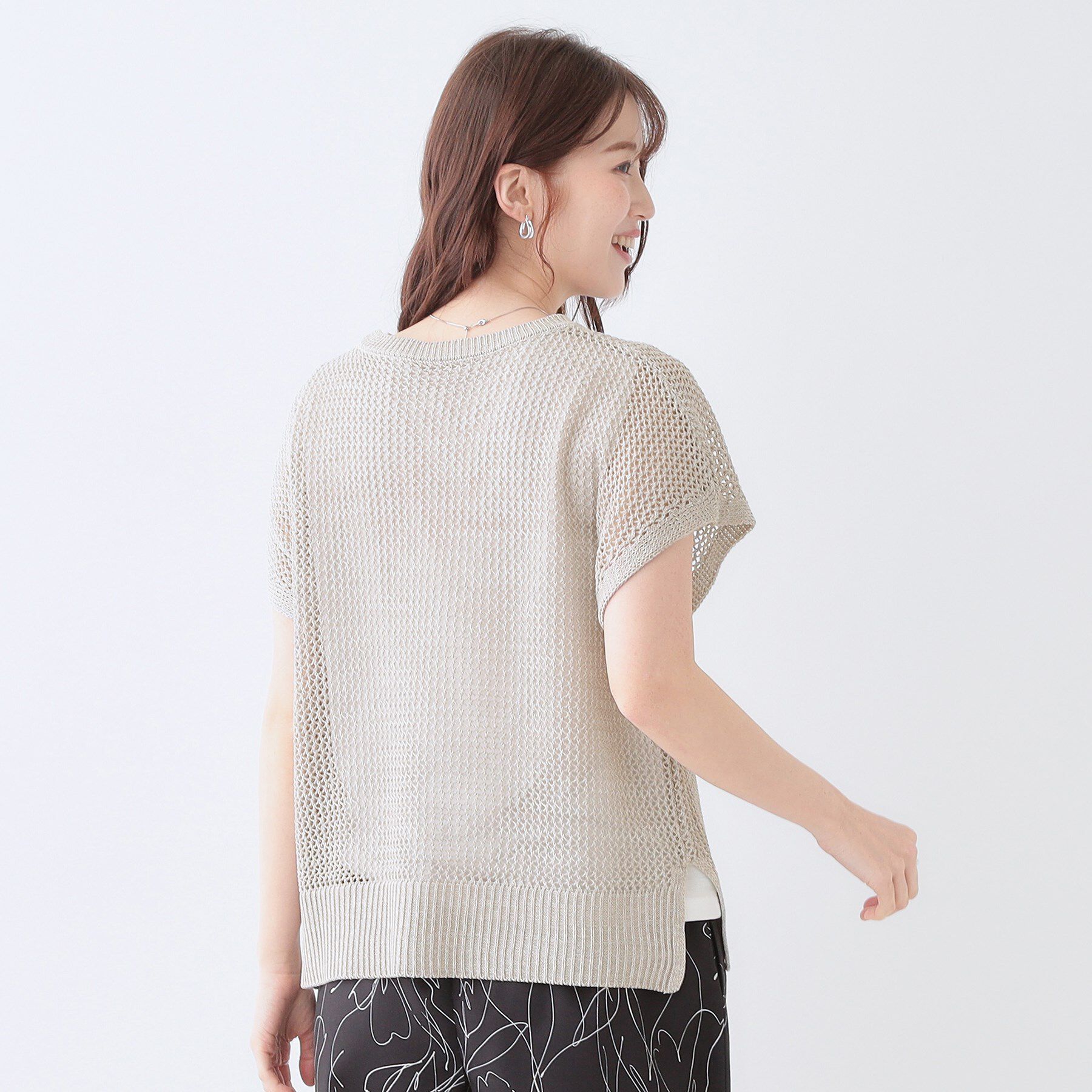 SHOO･LA･RUE「【S-LL/2点セット】大人ナチュラルな メッシュ編みニット+タンクトップ」|その他|