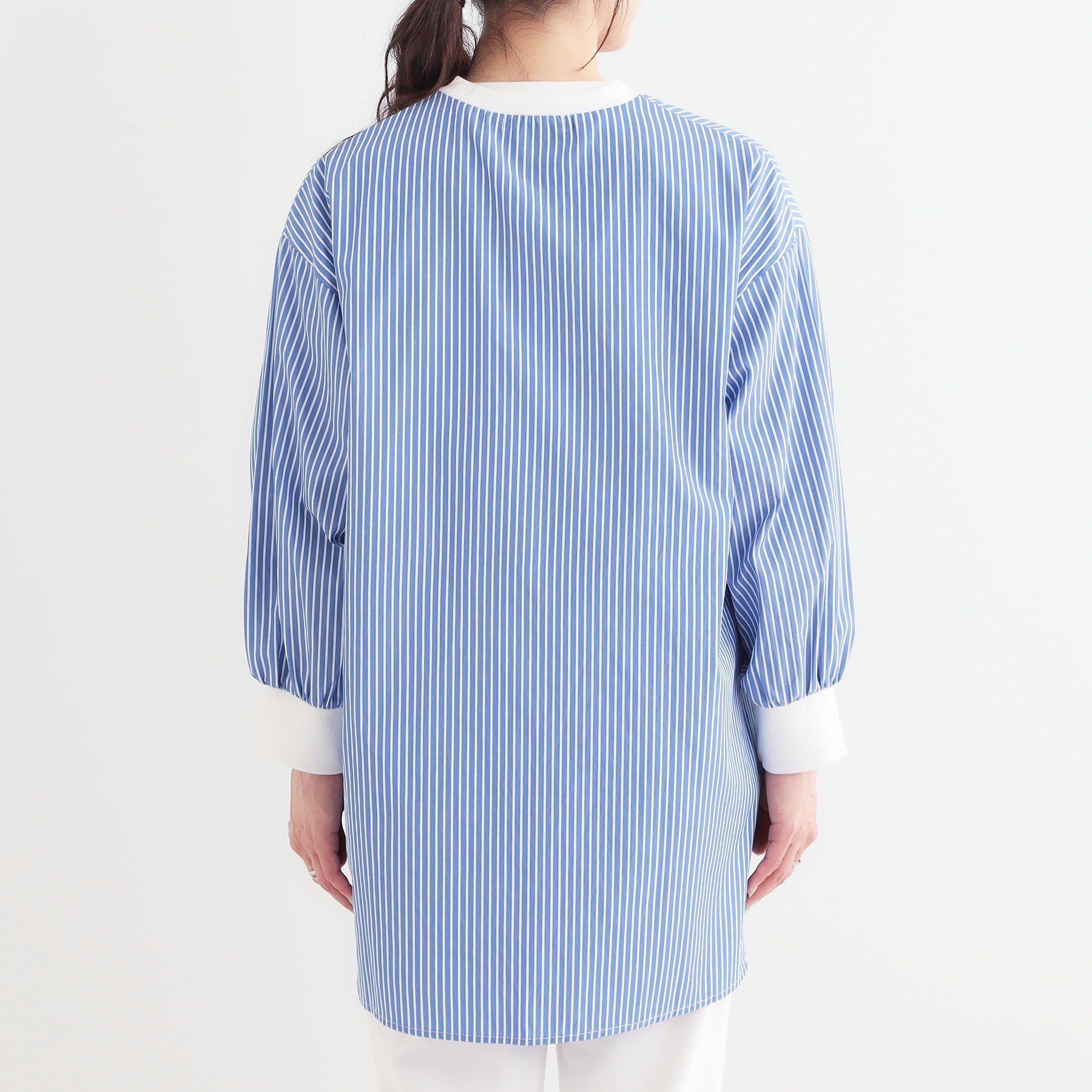 SHOO･LA･RUE「【洗える/S-LL】リブでこなれ感 ゆるっと着られる ロングシャツ」|チュニック|