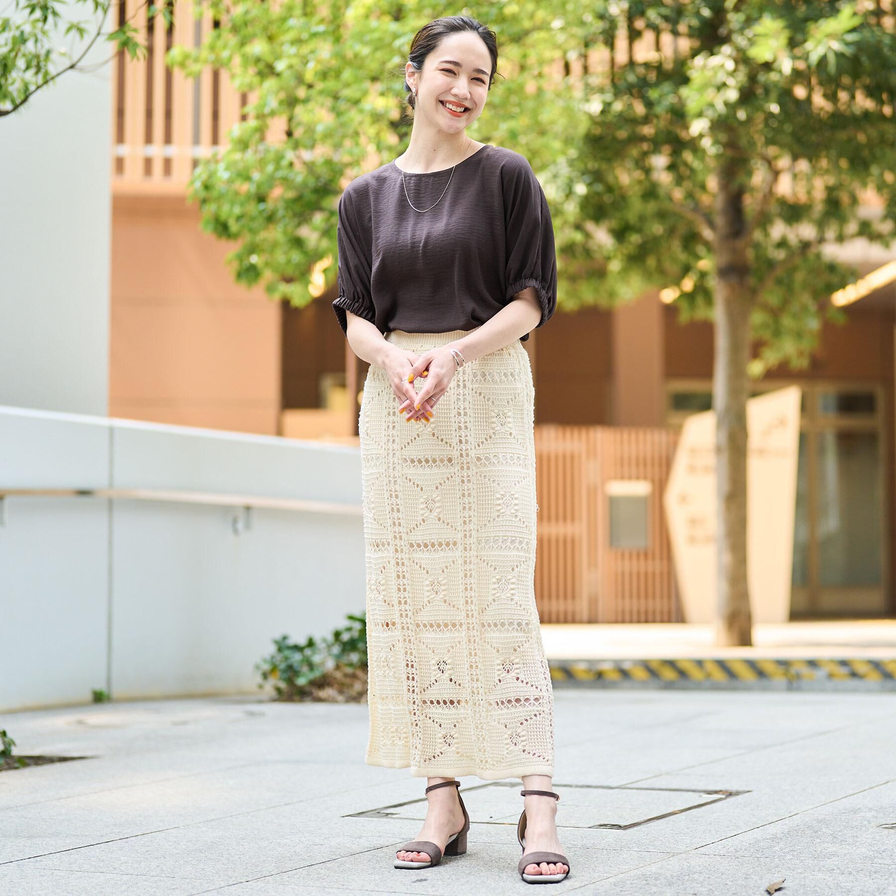 SHOO･LA･RUE「かぎ針風パッチワークが大人かわいいニットスカート」|スカート|