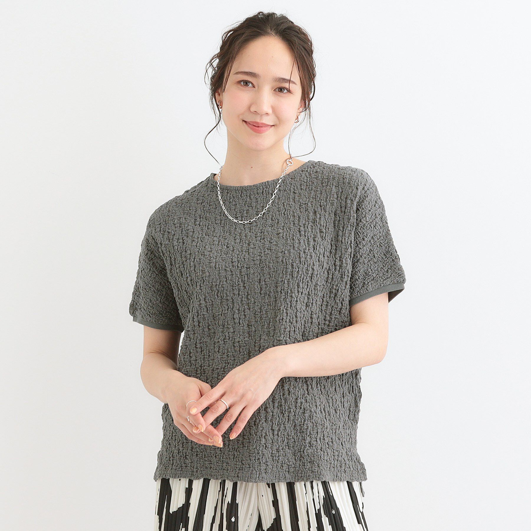 SHOO･LA･RUE「【S-LL】ぽこぽこ素材がこなれ見え ドルマントップス」|Tシャツ・カットソー|