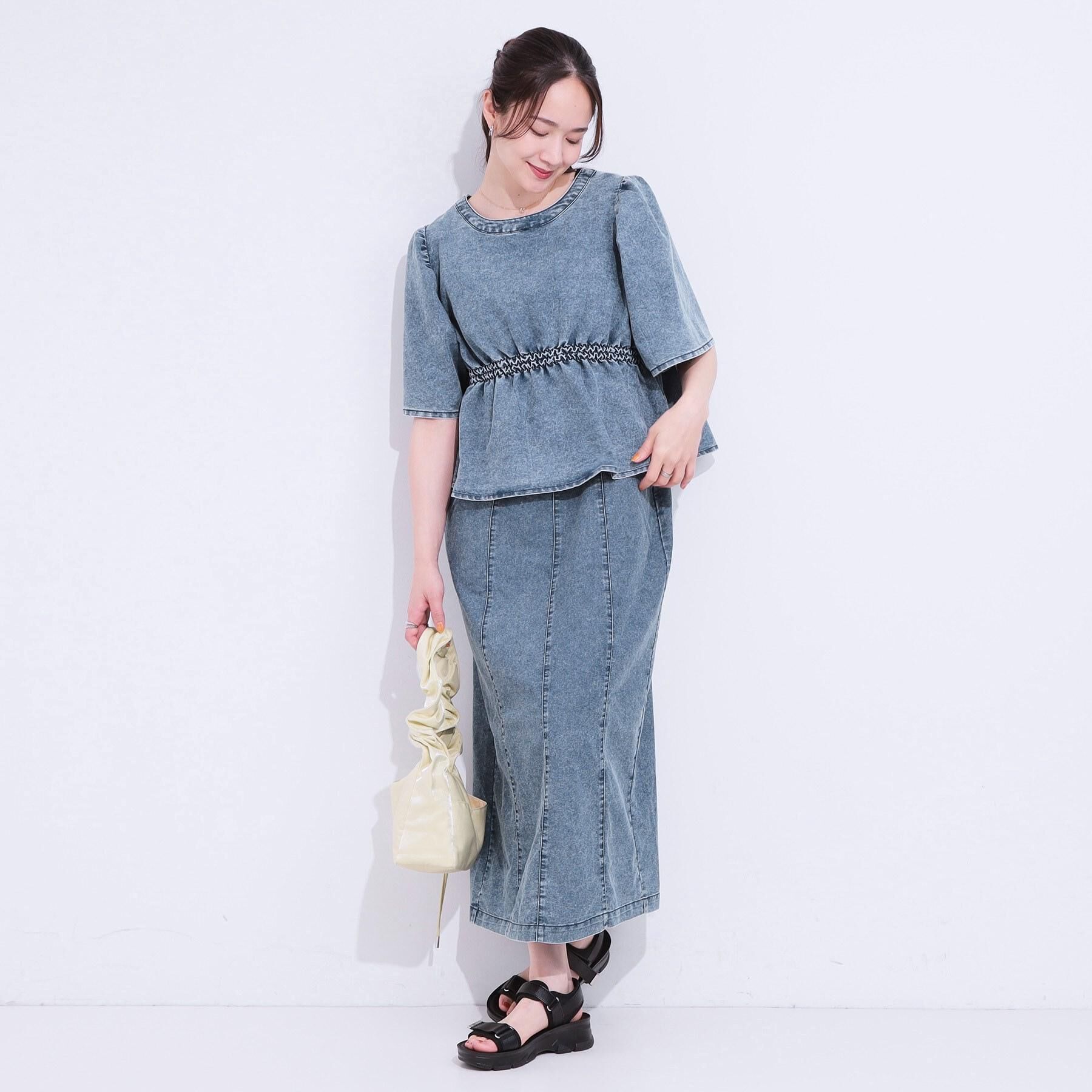 SHOO･LA･RUE「【S-LL/セットアップ可】ライトオンスデニム ZIPキャミワンピース」|ワンピース|